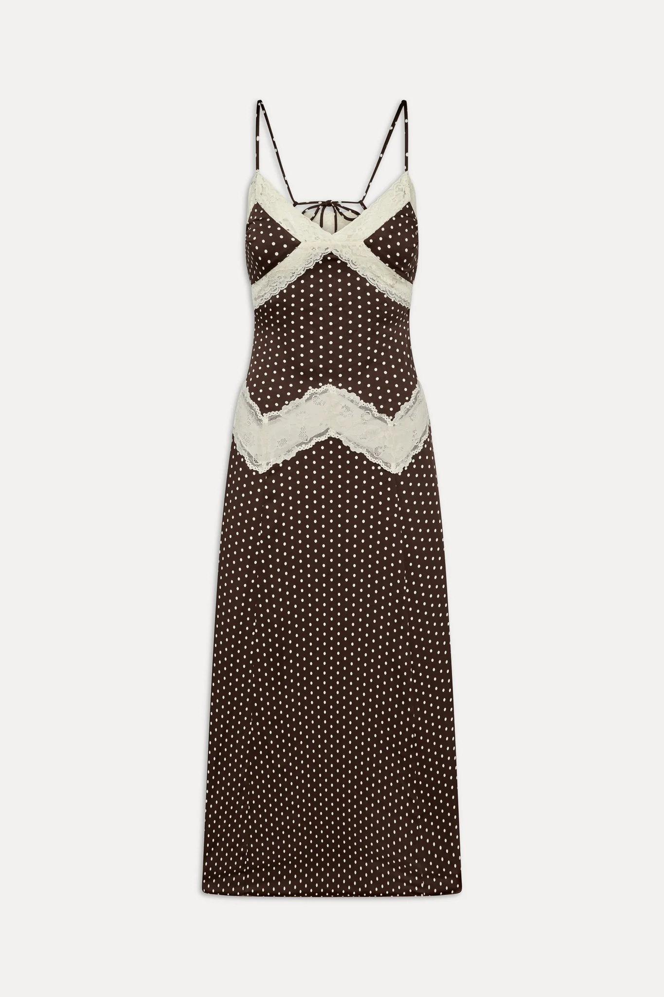 Ethereal Lace Maxi Dress - Chocolate Dot - Image 3