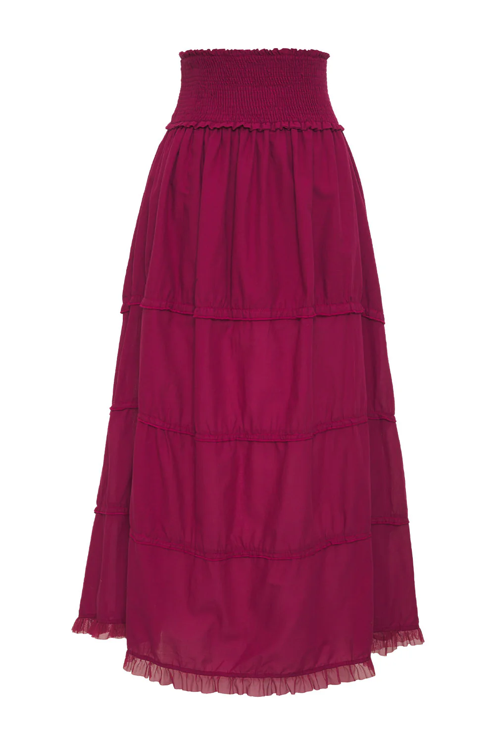 Evangelina Ruffle Maxi Skirt - Bordeaux - Image 6