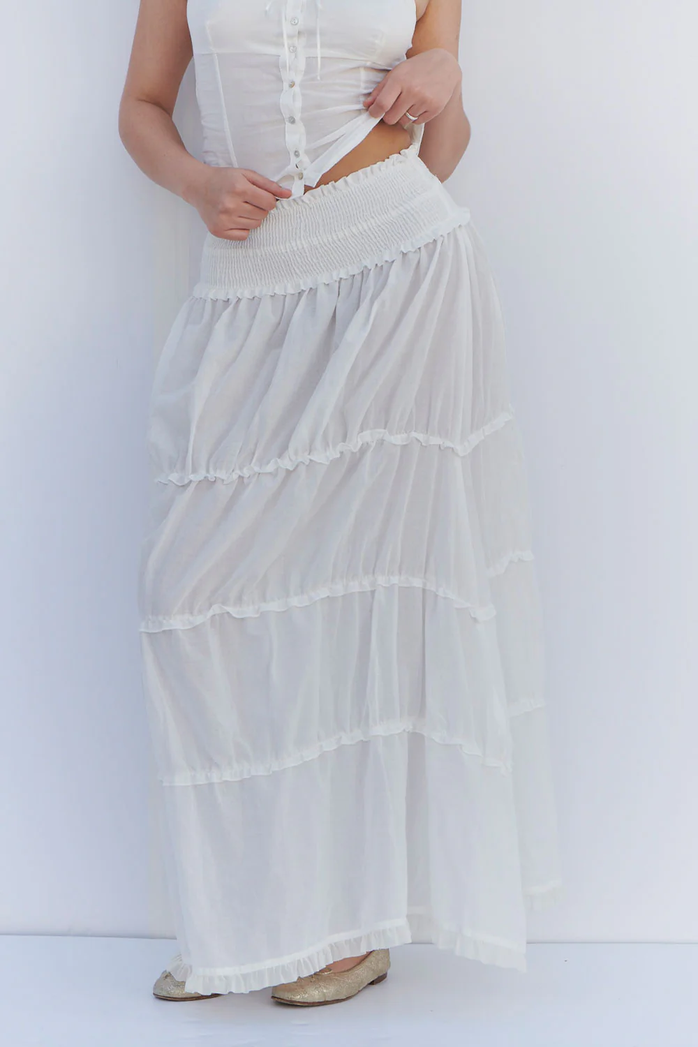 Evangelina Ruffle Maxi Skirt - Sunrose - Image 2