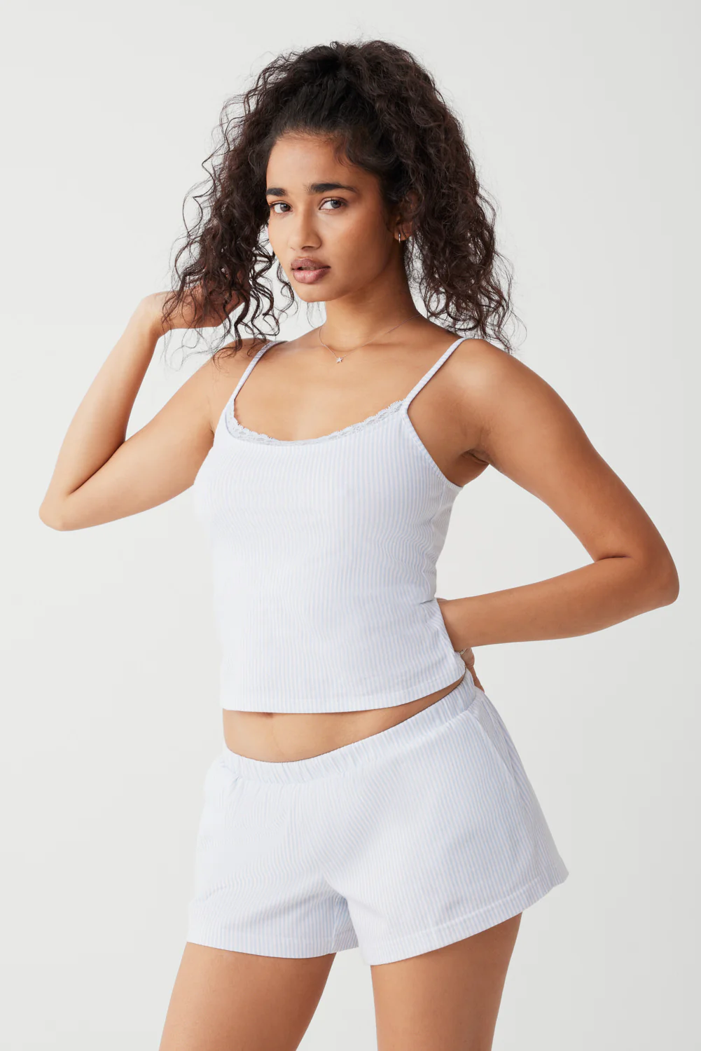 Farmhouse Striped Cotton Camisole - Sleepy Stripe - Image 4