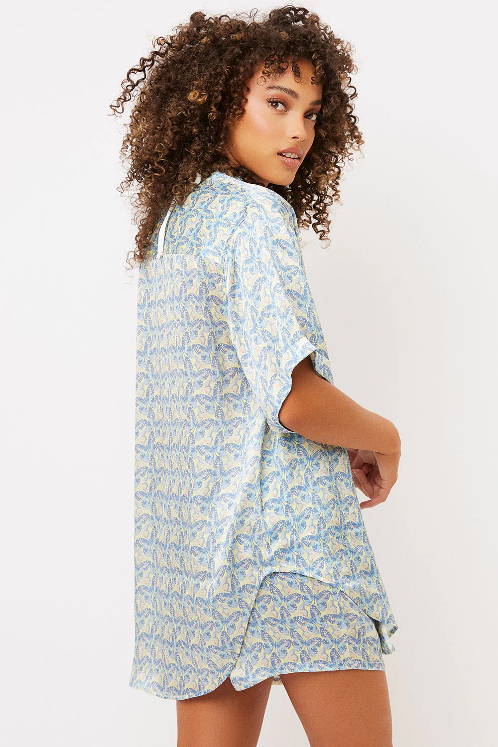 Fifi Silk Button Up Shirt - Monarch - Image 3