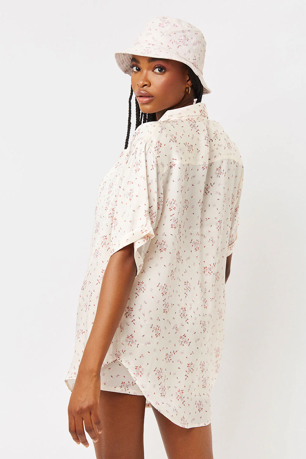 Fifi Silk Button Up Shirt - Sweet Rose - Image 3