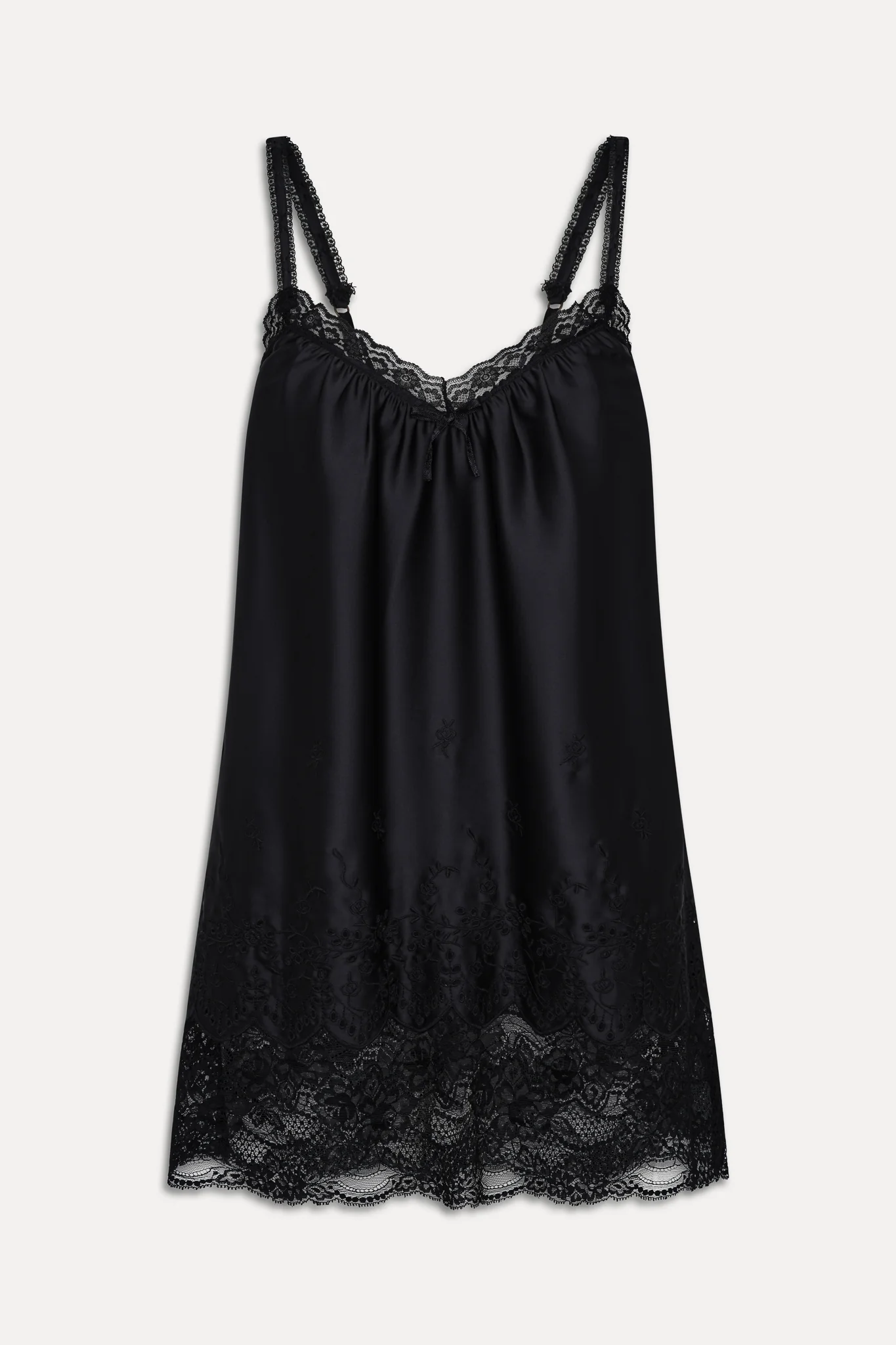 First Crush Satin Babydoll Dress - Black - Image 3