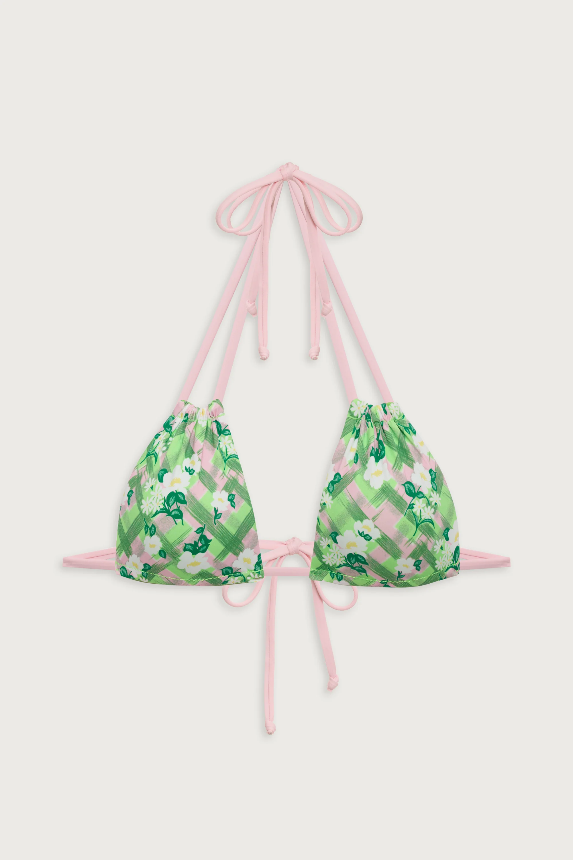 Florabelle Plaid Triangle Bikini Top - Baby Daisy - Image 3