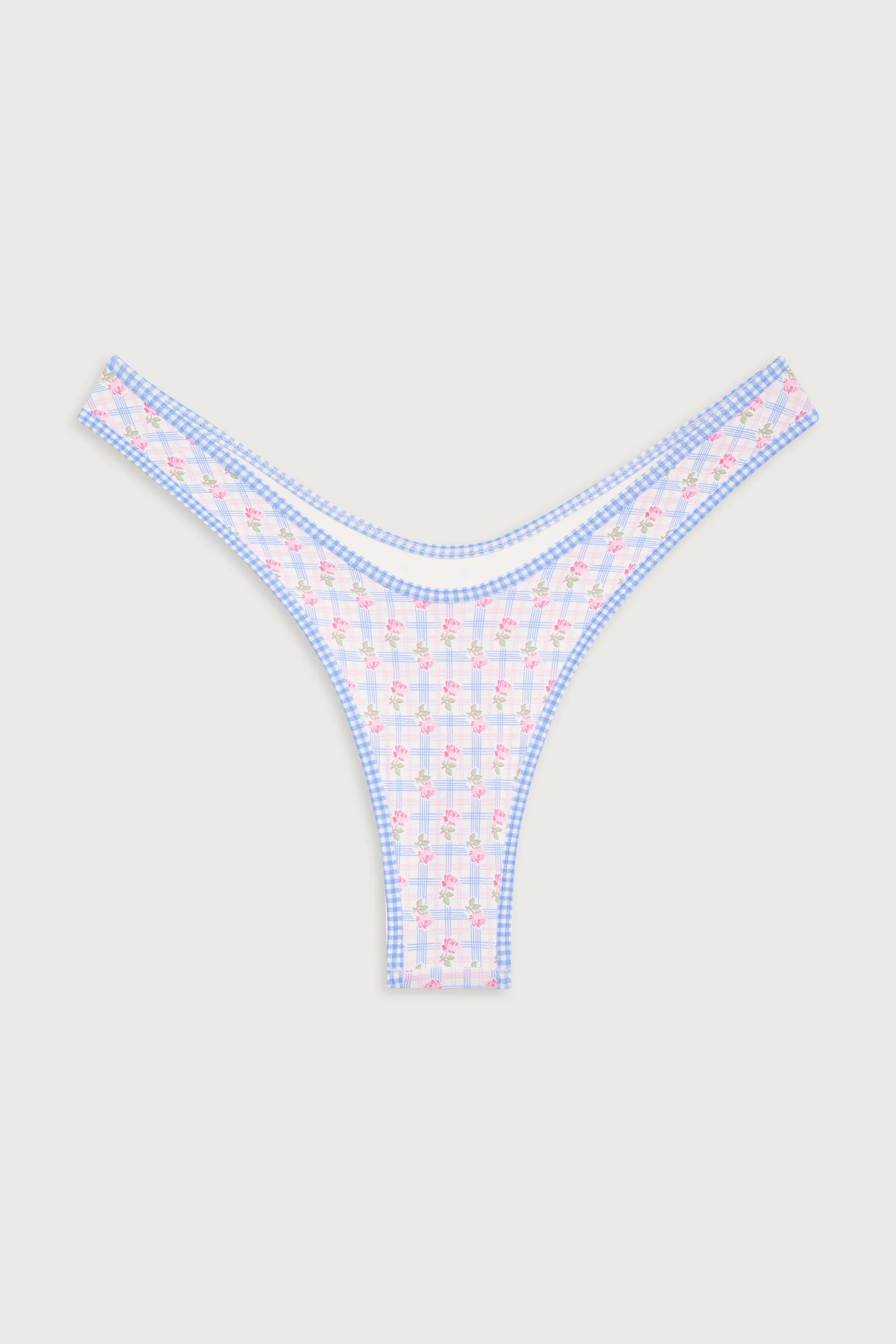 Full Moon Plaid Micro Bikini Bottom - Rose Picnic - Image 3