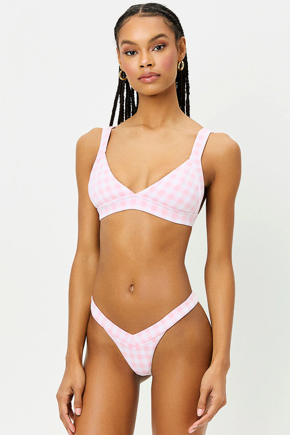Georgia Bralette Bikini Top - Pink Picnic - Image 2