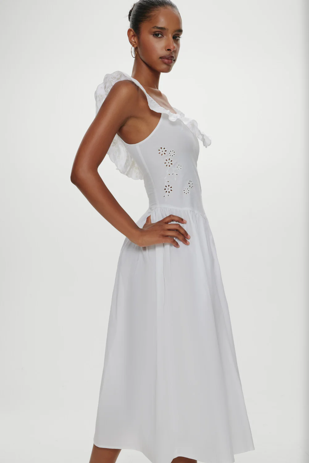 Georgia Cotton Embroidered Midi Dress - Angel's Meadow - Image 5