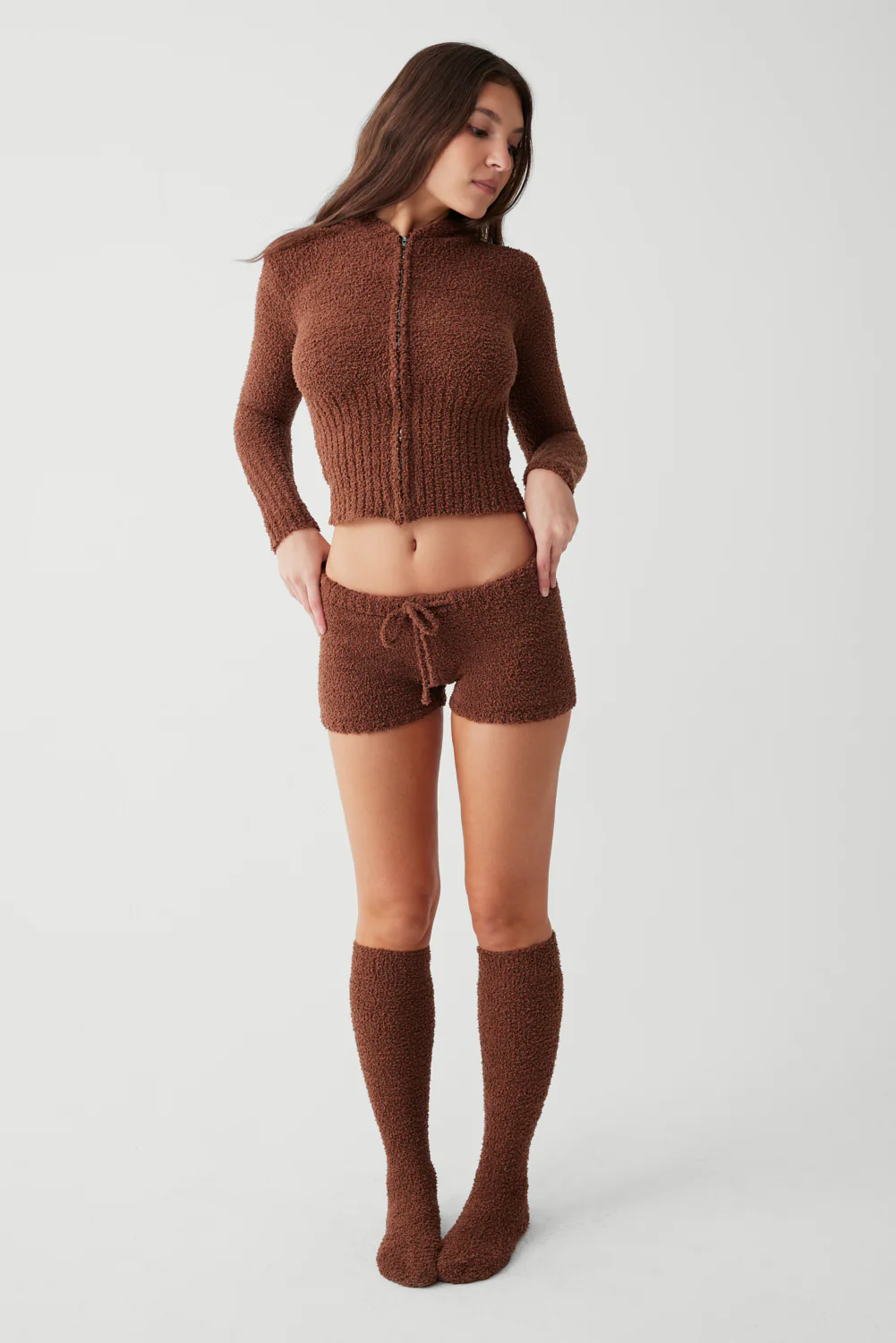 Harlowe Fuzzy Mini Short - Chocolate Lily - Image 4