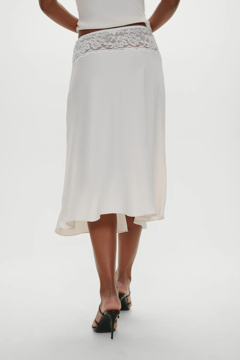 Harper Satin Lace Midi Skirt - Heaven - Image 5