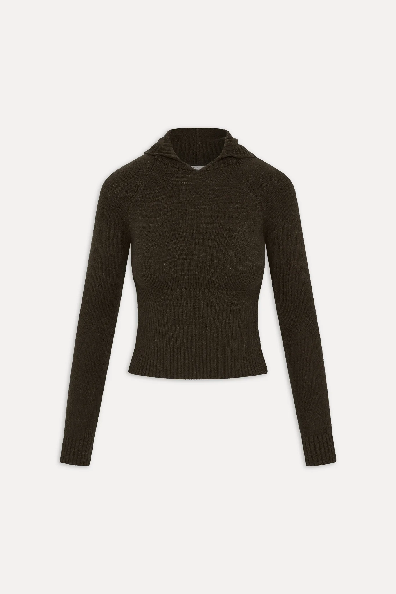 Hazel Knit Hoodie - Chocolate Brown - Image 3