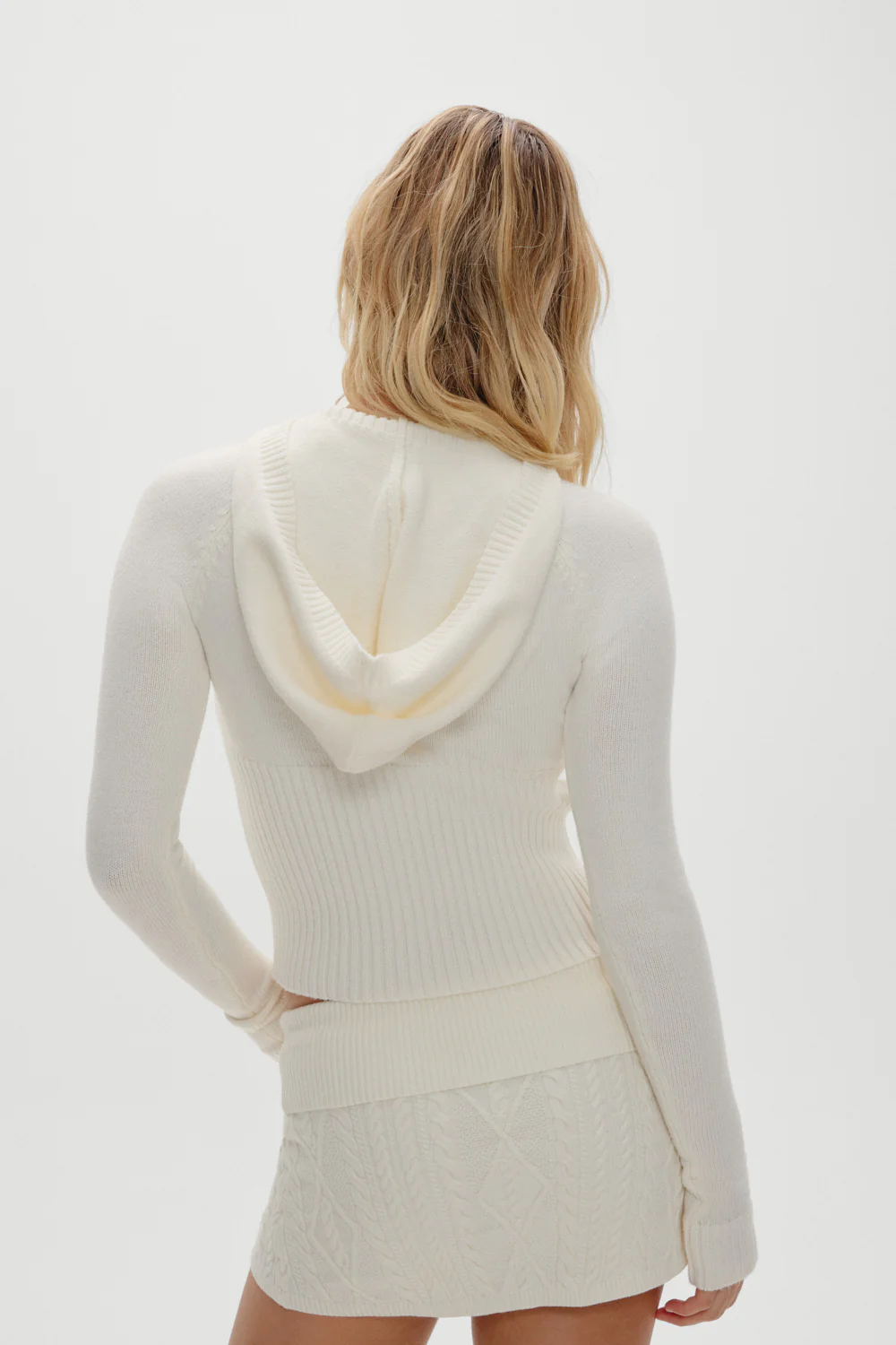 Hazel Knit Hoodie - Honeymoon - Image 4
