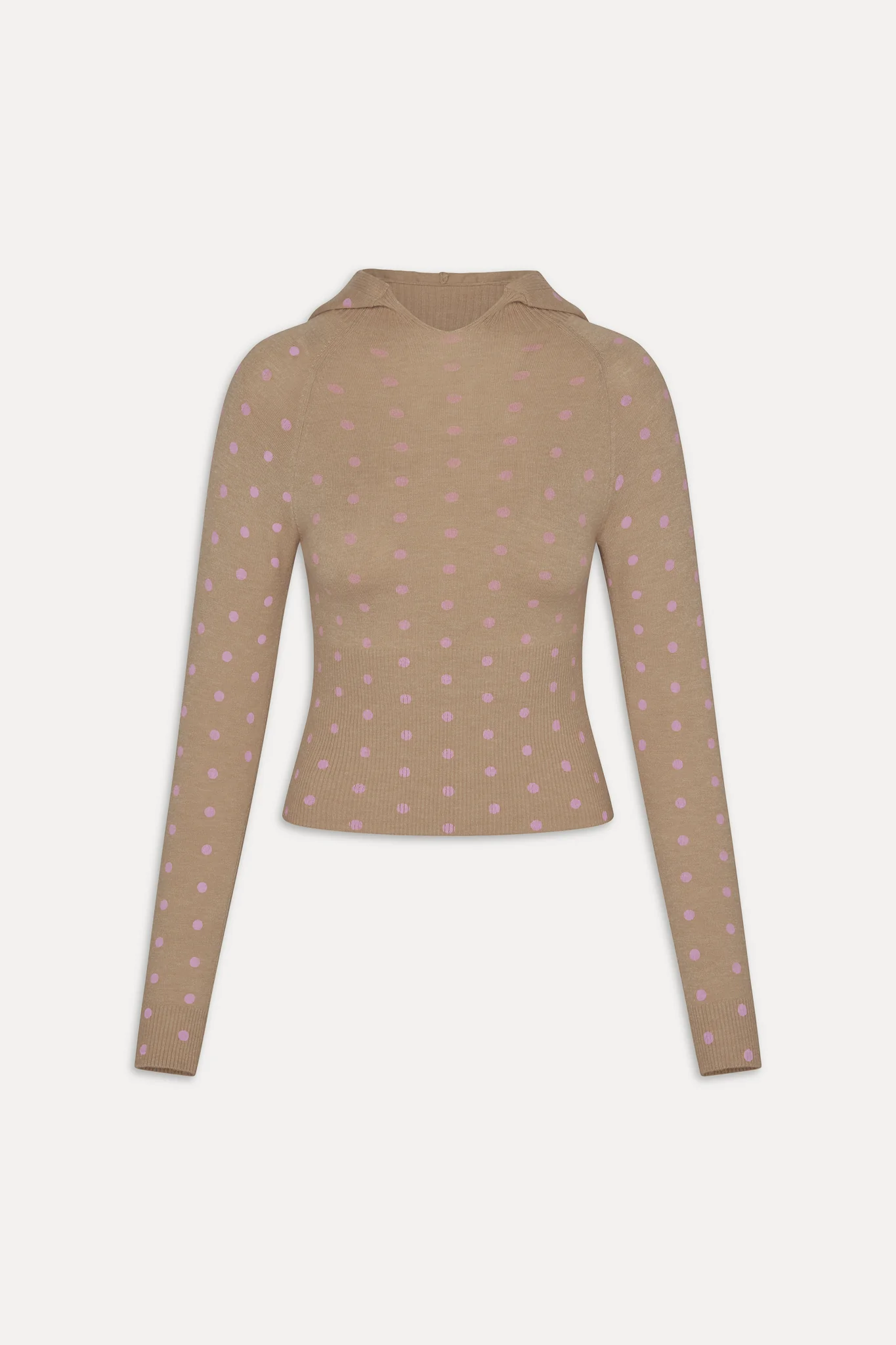 Hazel Knit Hoodie - Pink Ornaments - Image 3