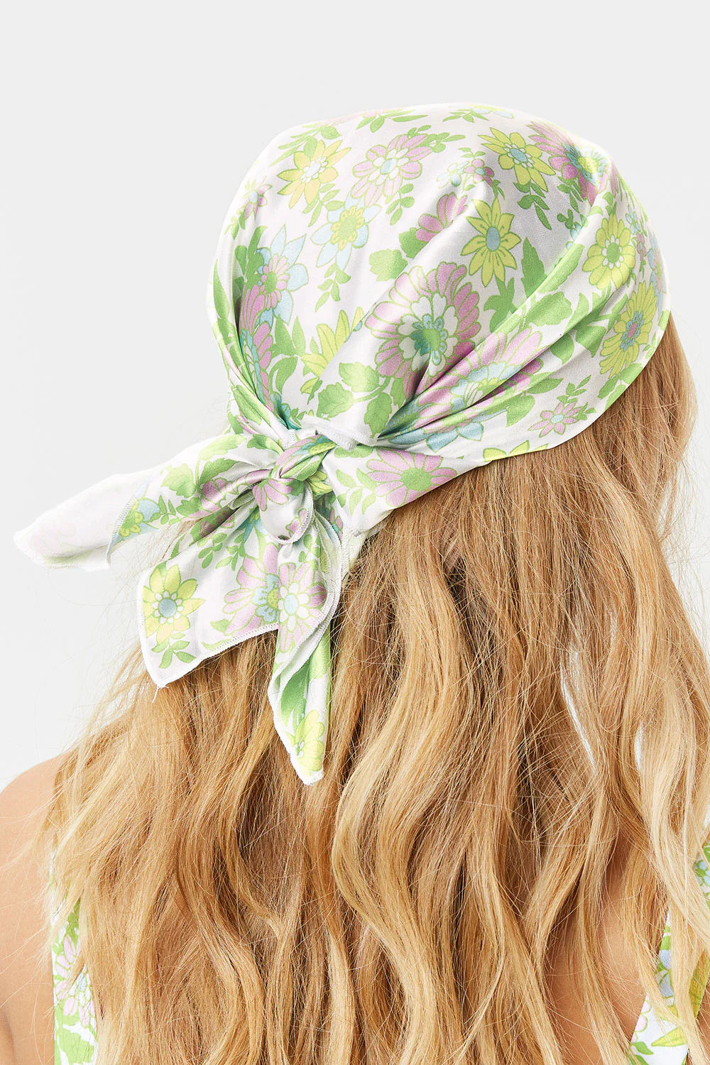 Heidi Floral Satin Head Scarf - Secret Garden - Image 2