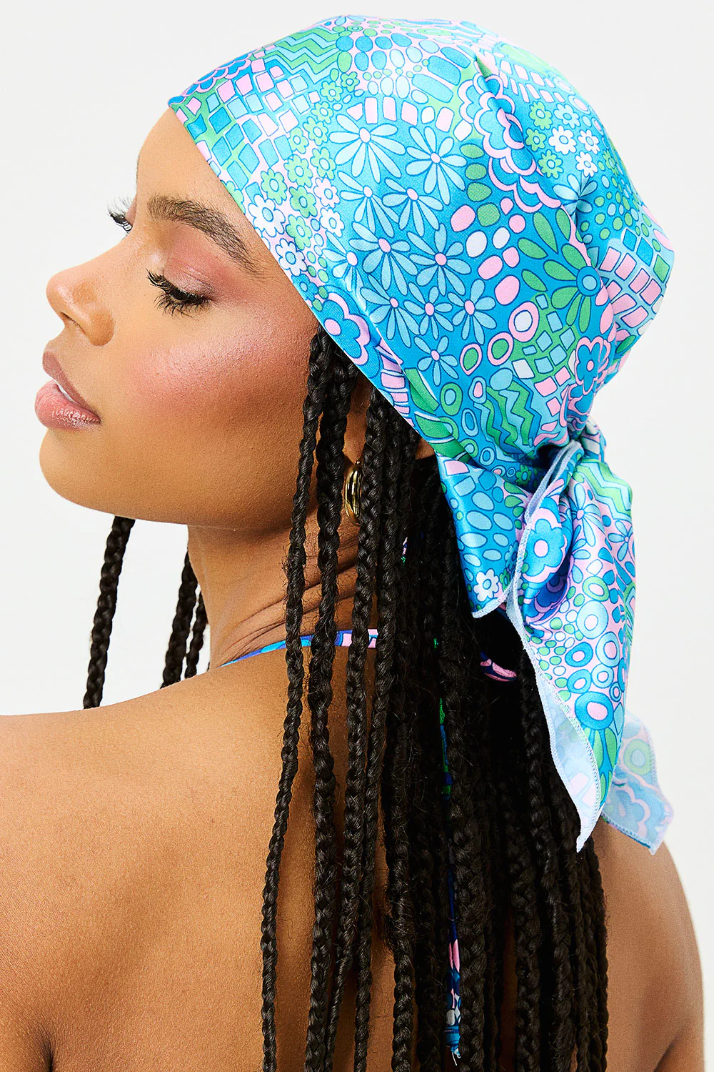 Heidi Satin Head Scarf - Good Vibes - Image 2