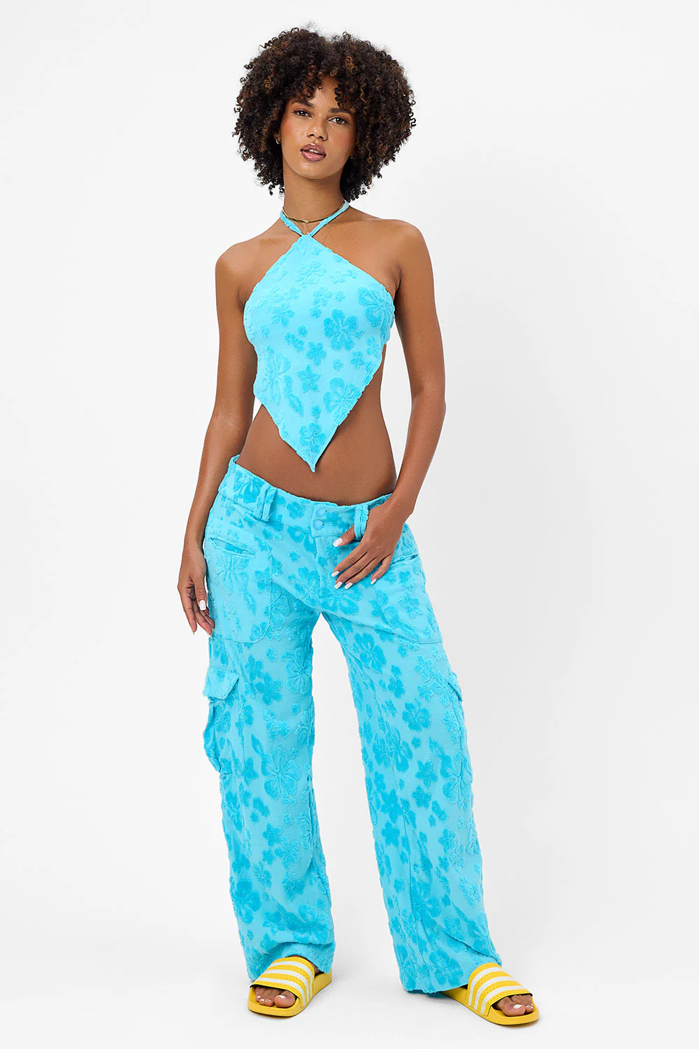 Hennie Terry Halter Bikini Top - Blue Isle - Image 4