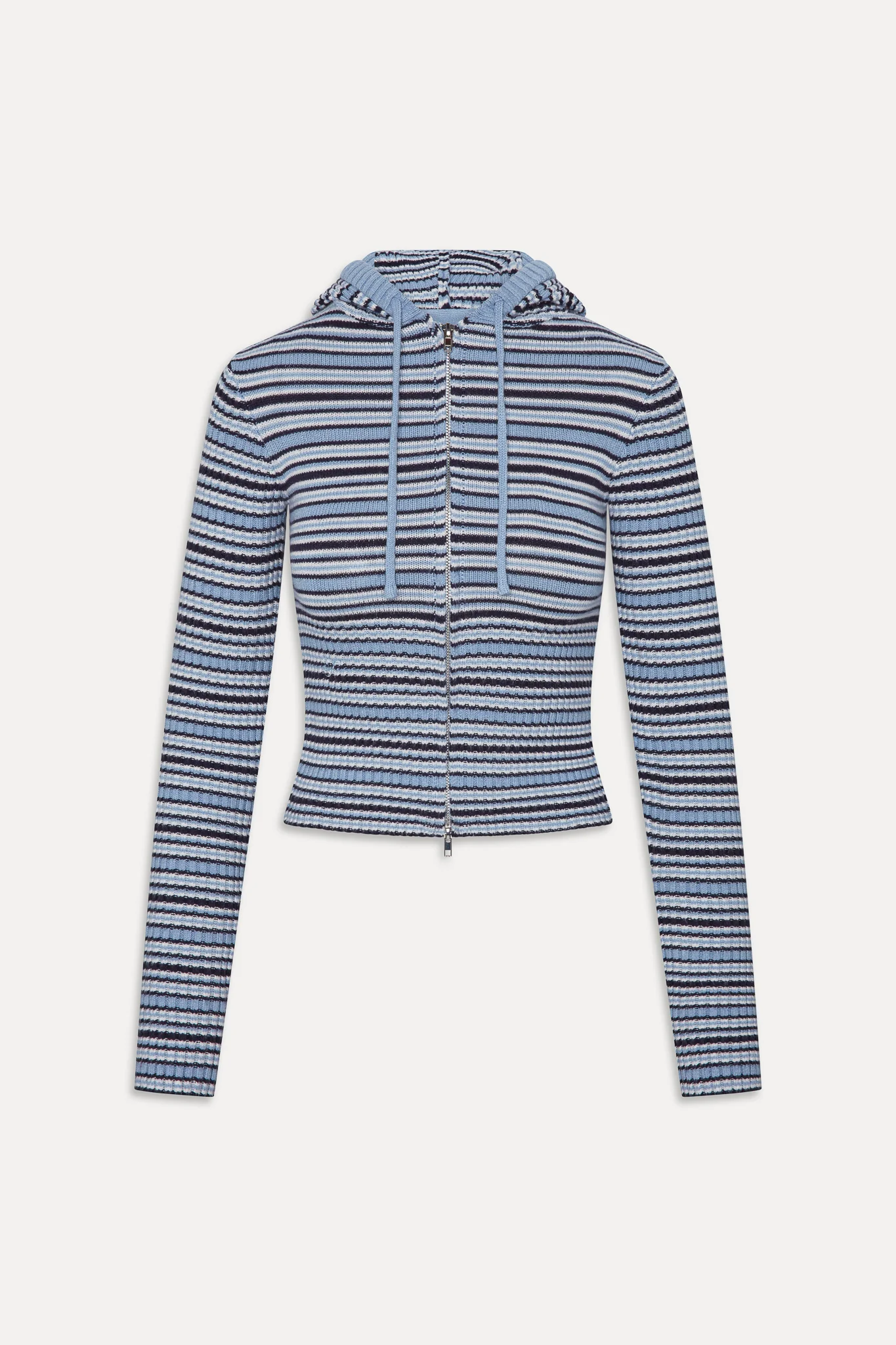 Heritage Knit Zip Up Hoodie - Blueberry Stripe - Image 3