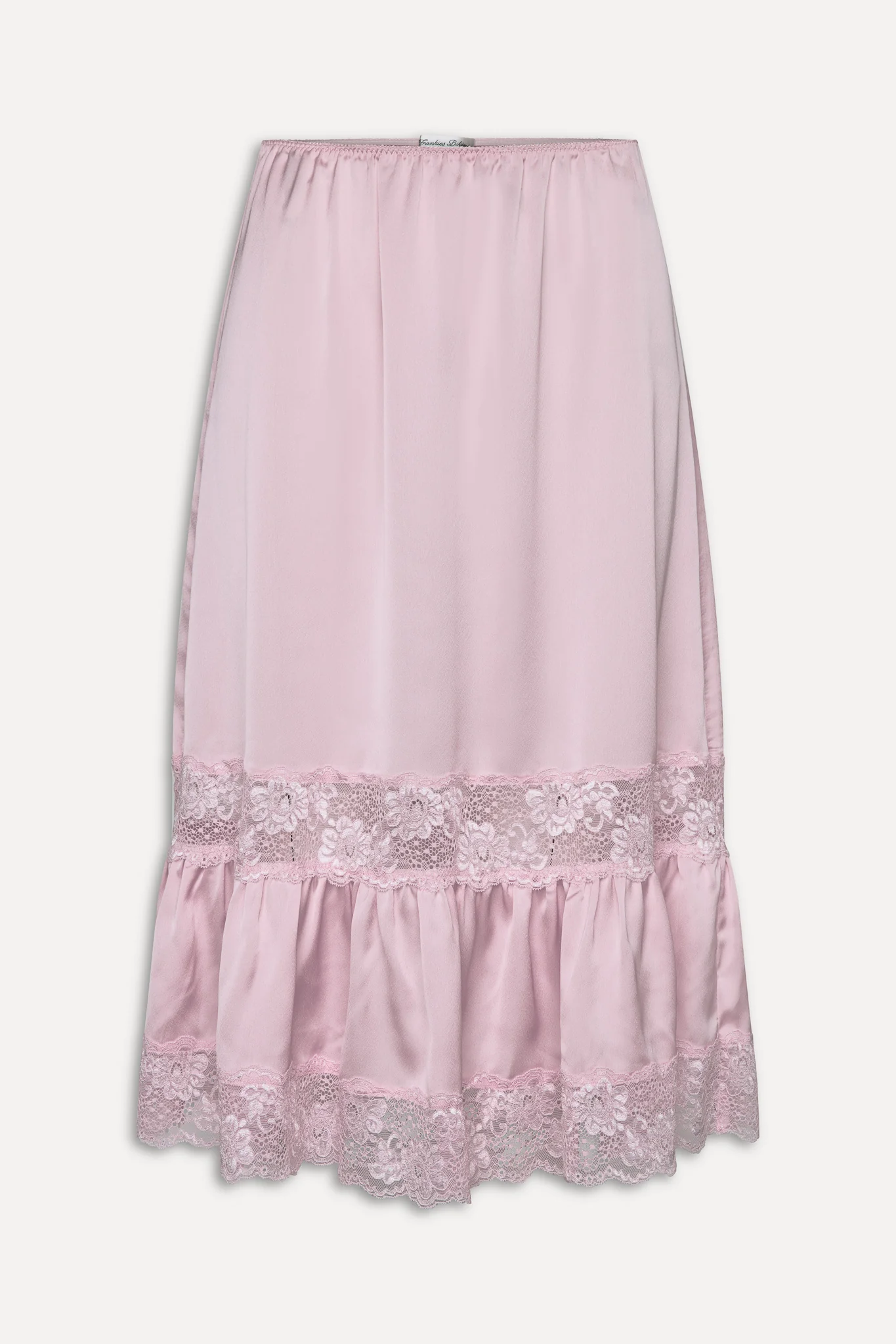Hideaway Satin Slip Midi Skirt - Strawberries & Cream - Image 3