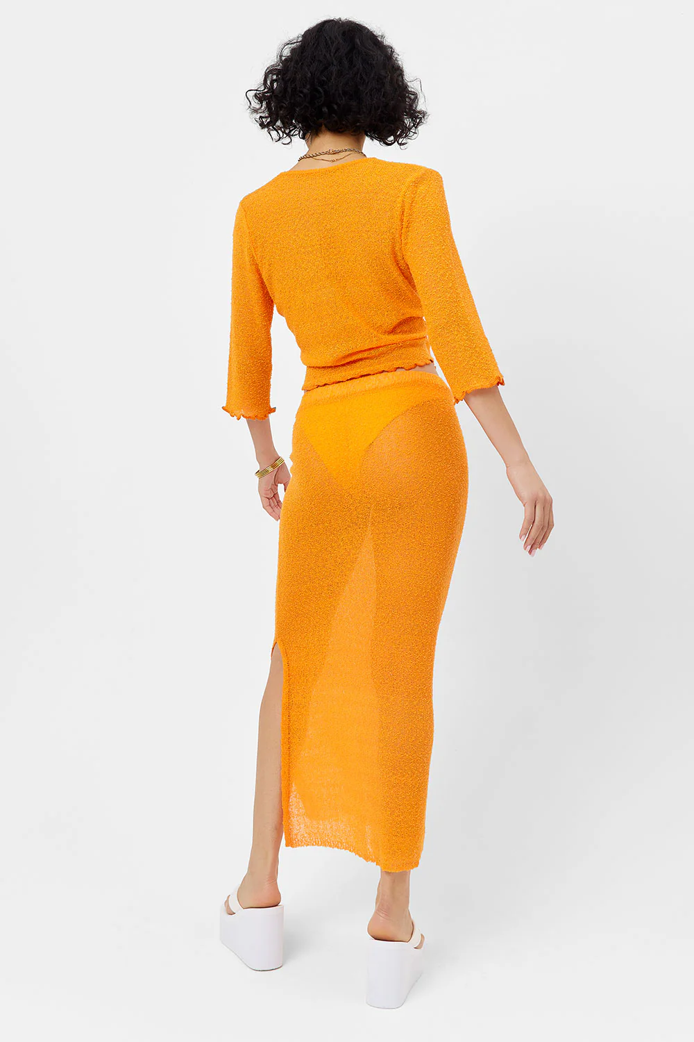 Hilary Knit Cardigan Sweater - Orange Novelty - Image 4