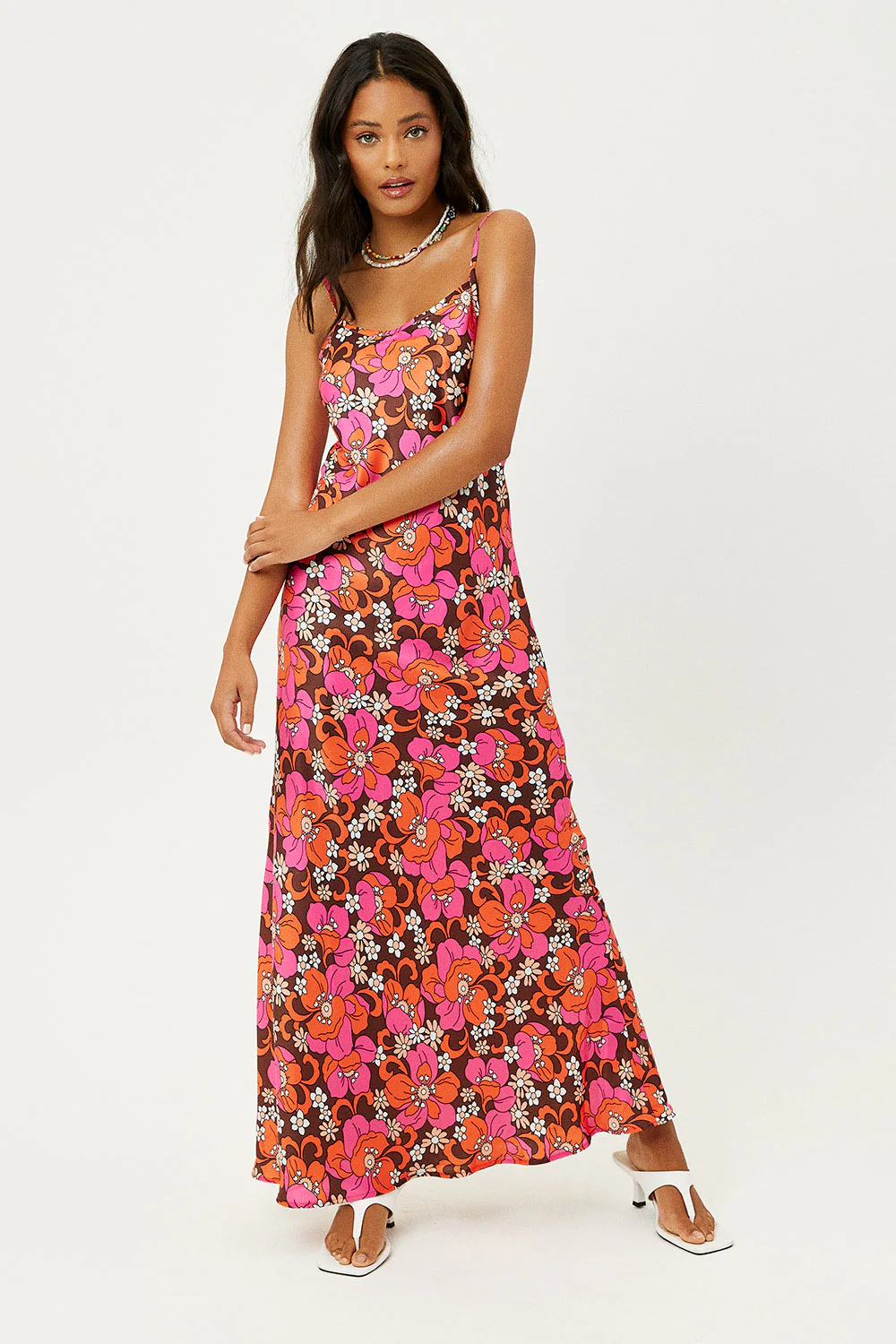 Isabel Satin Floral Dress - Tropics - Image 2