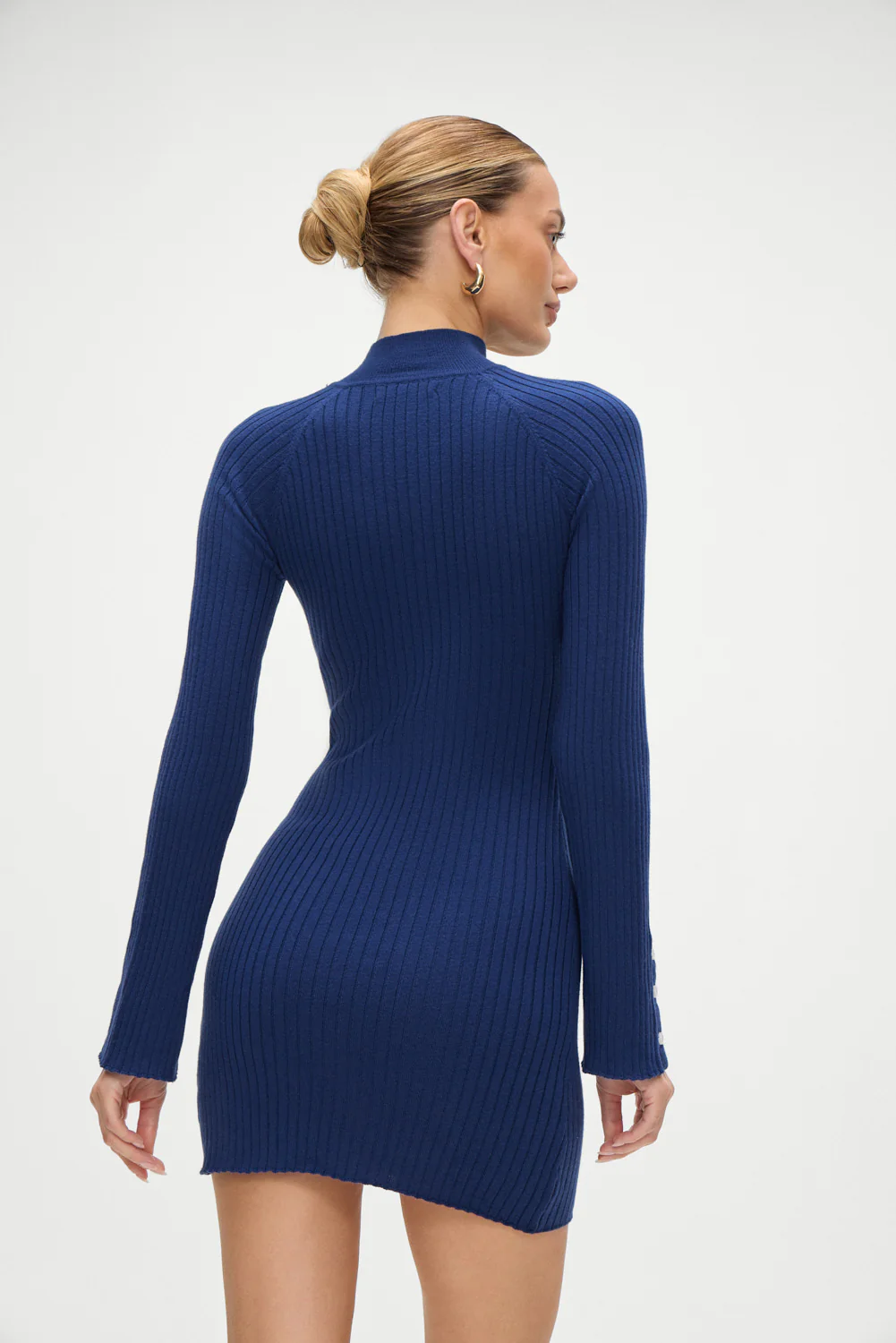 Isla Long  Sleeve Mini Dress - Midnight Blue - Image 2