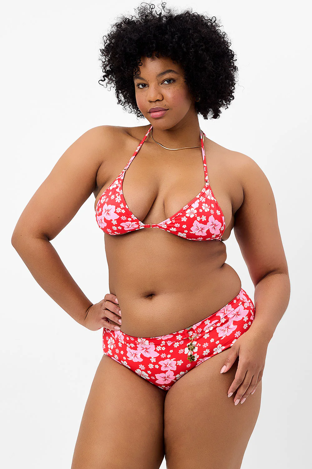 Ivy Floral Triangle Bikini Top - Coconut Girl - Image 4