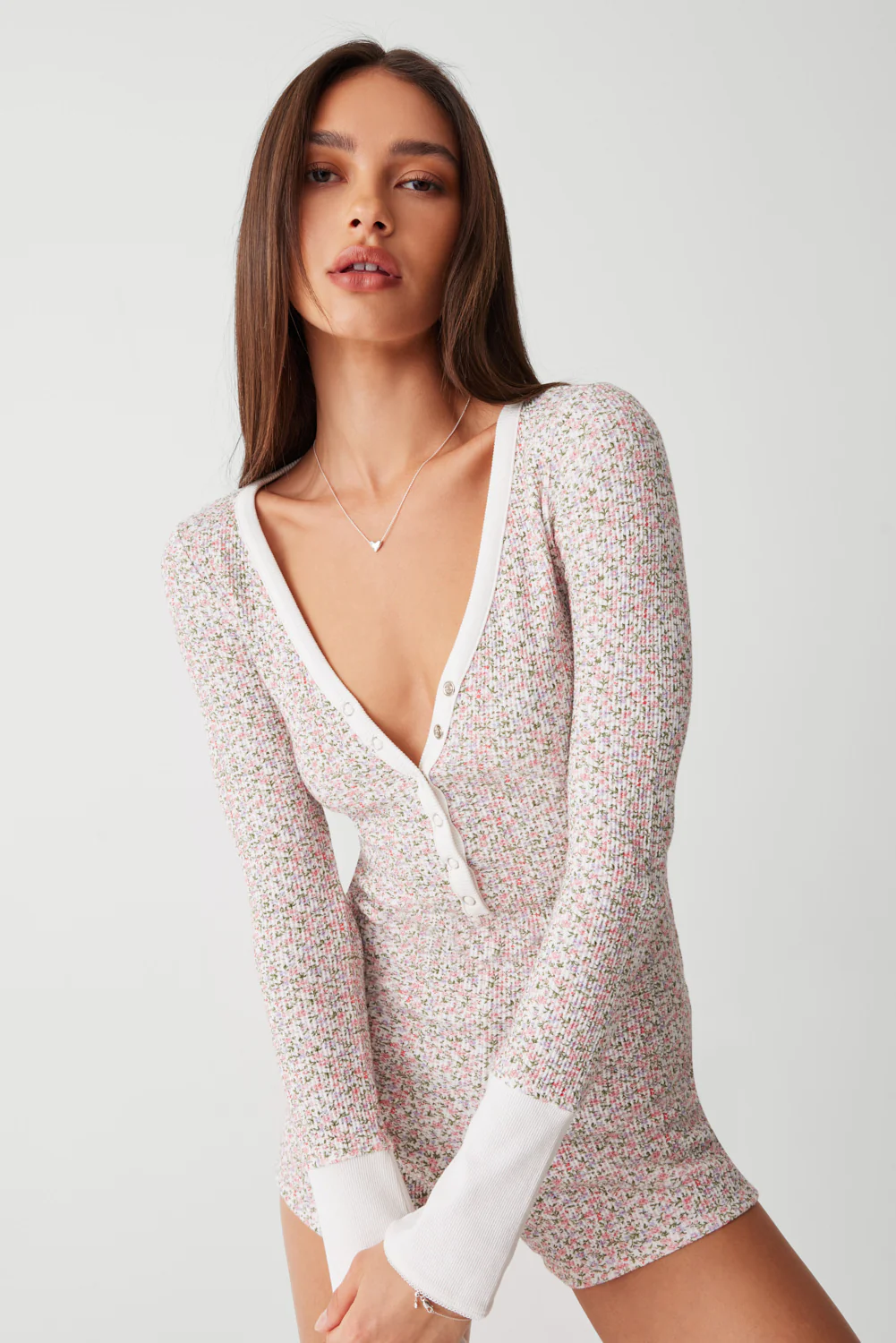 James Waffle Long Sleeve Romper - Baby Blanket - Image 4