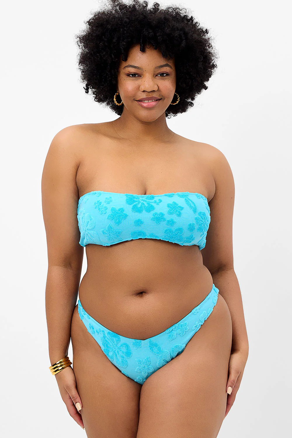 Jean Terry Bandeau Bikini Top - Blue Isle - Image 2