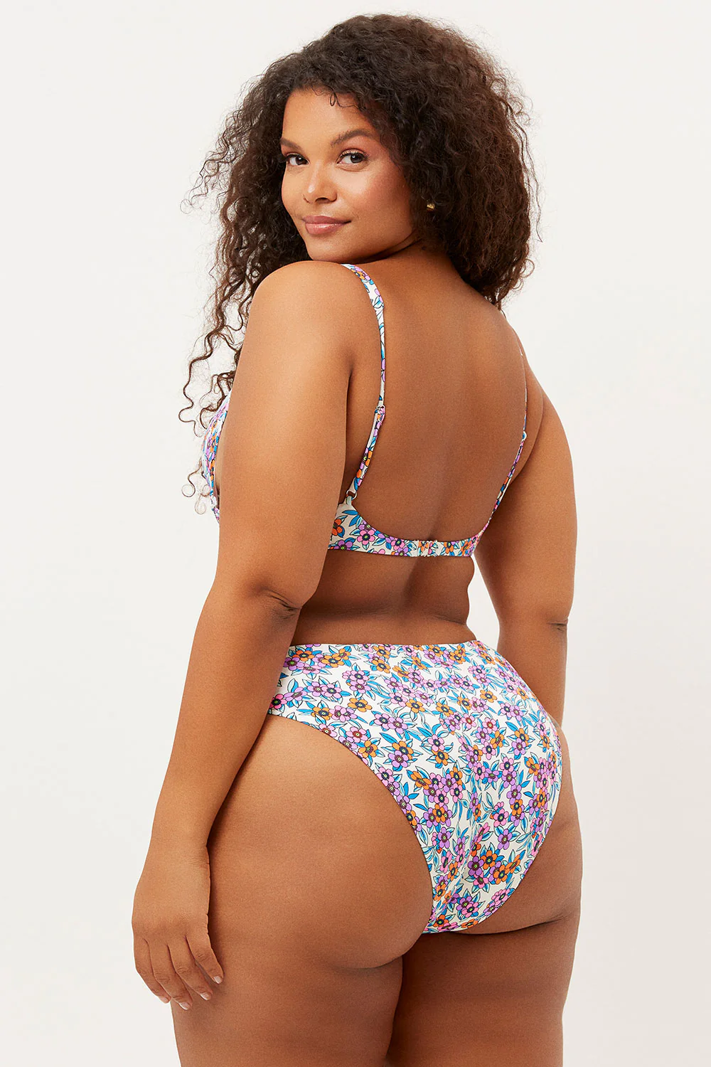 Jenna High Waist High Cut Bikini Bottom - Flower Farm - Image 2