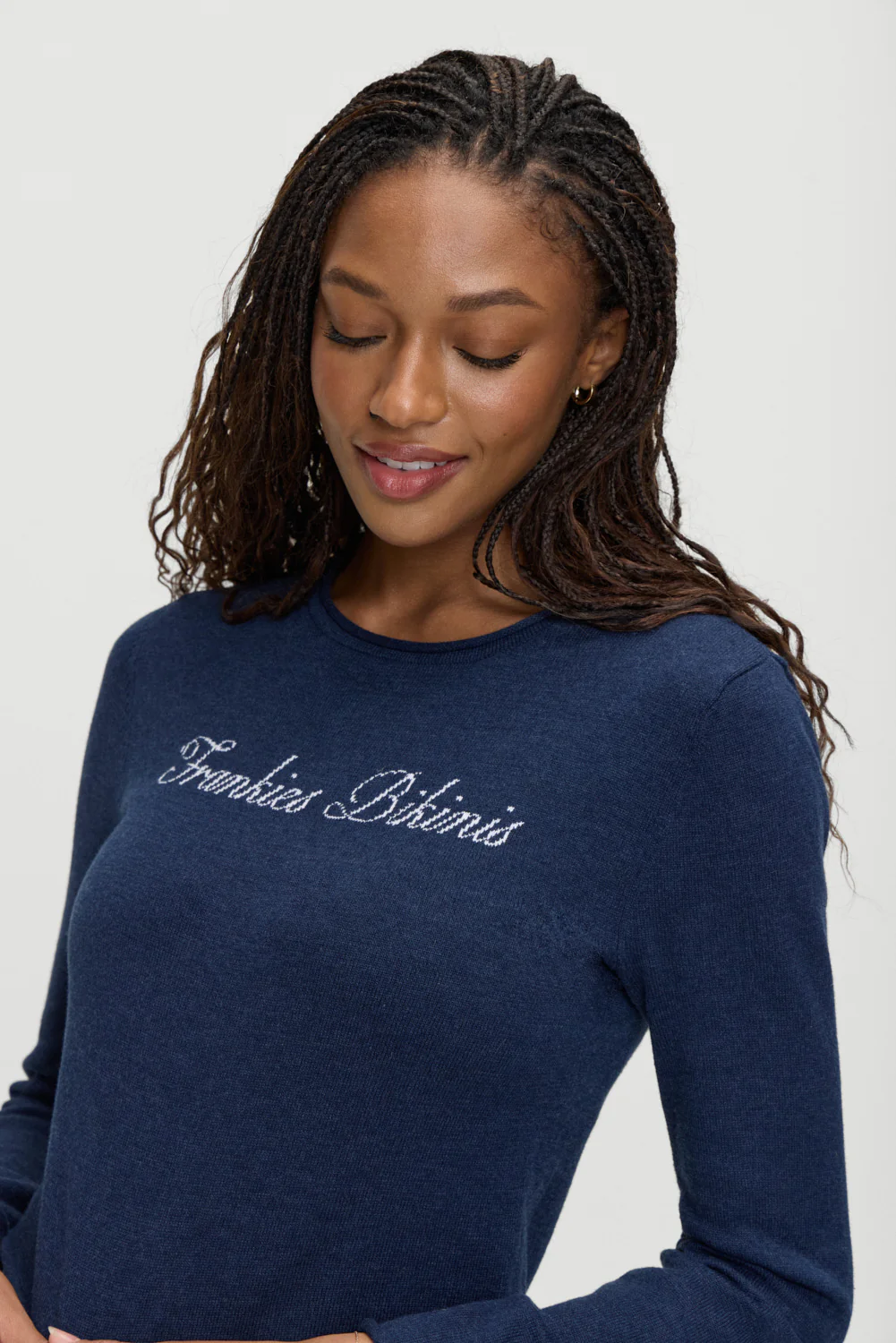 Kennedy Cotton Knit Sweater - Deep Sea Blue - Image 2