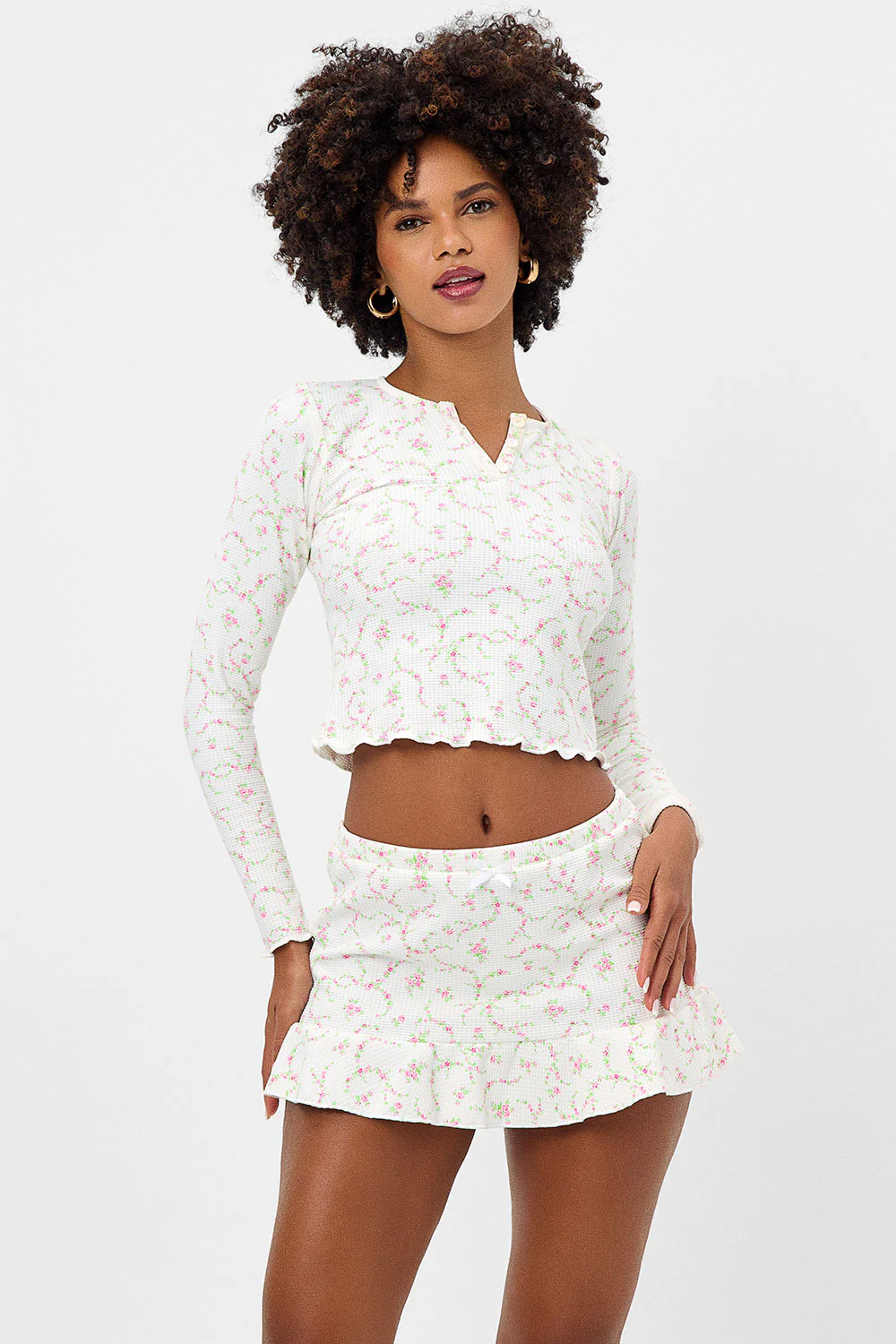 Lake Waffle Long Sleeve Top - Day Lily - Image 4