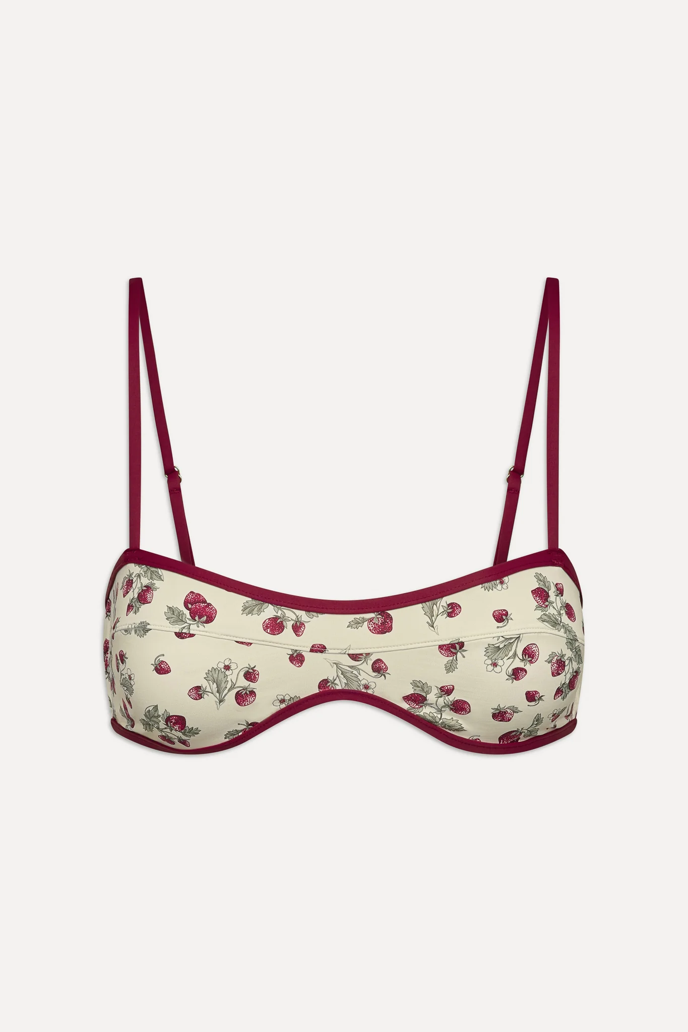 Lane Bandeau Bikini Top - Strawberry Field - Image 3
