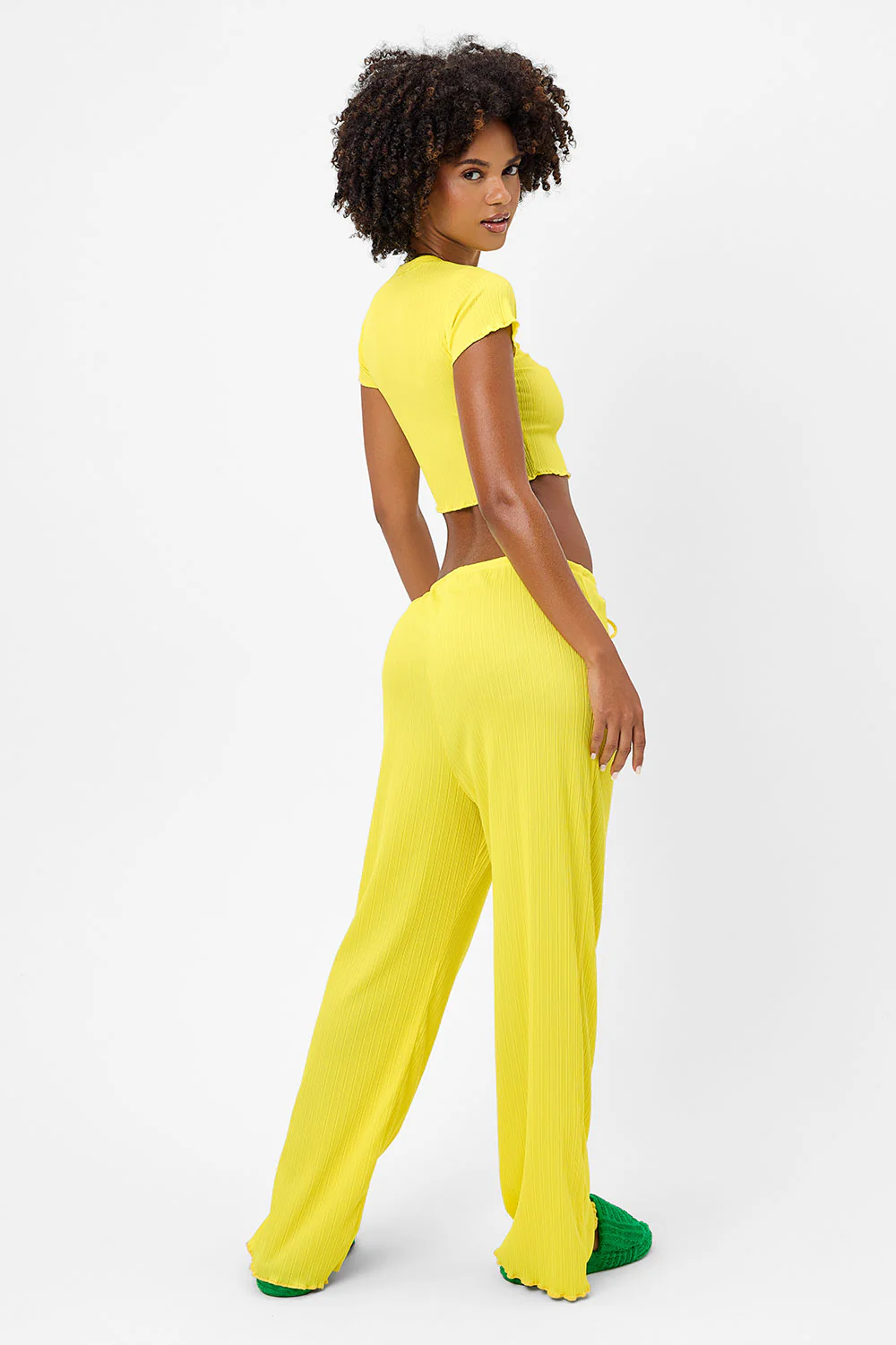 Lauryn Plissé Crop Top - Pina Colada - Image 3