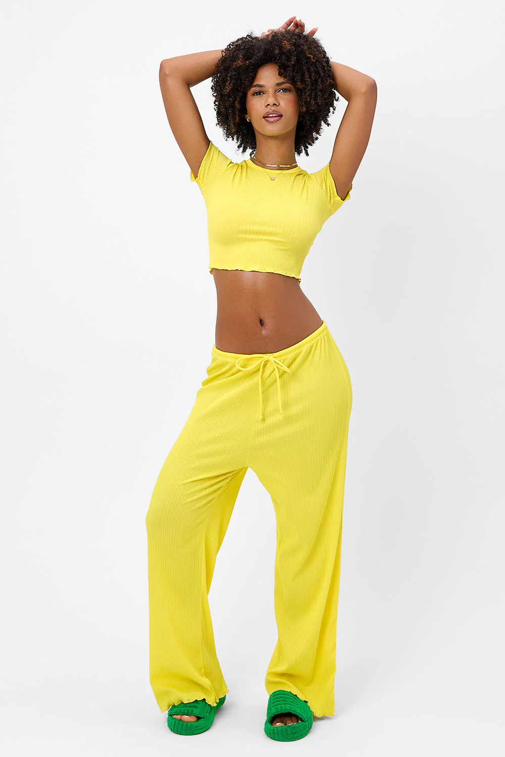 Lauryn Plissé Crop Top - Pina Colada - Image 4