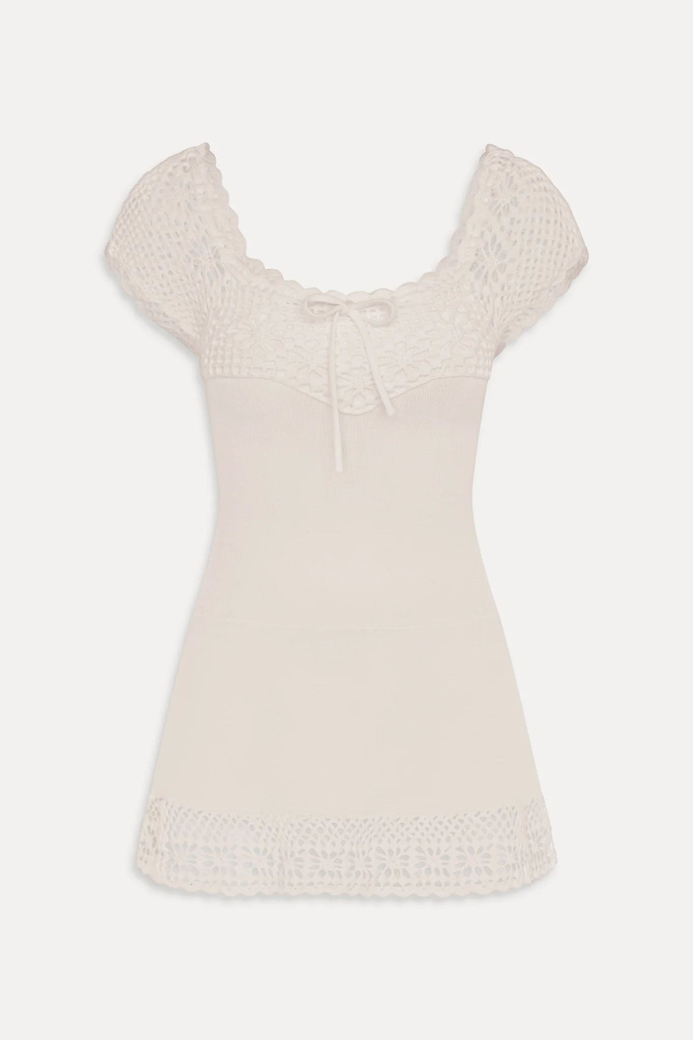 Lover Crochet Knit Mini Dress - White - Image 3