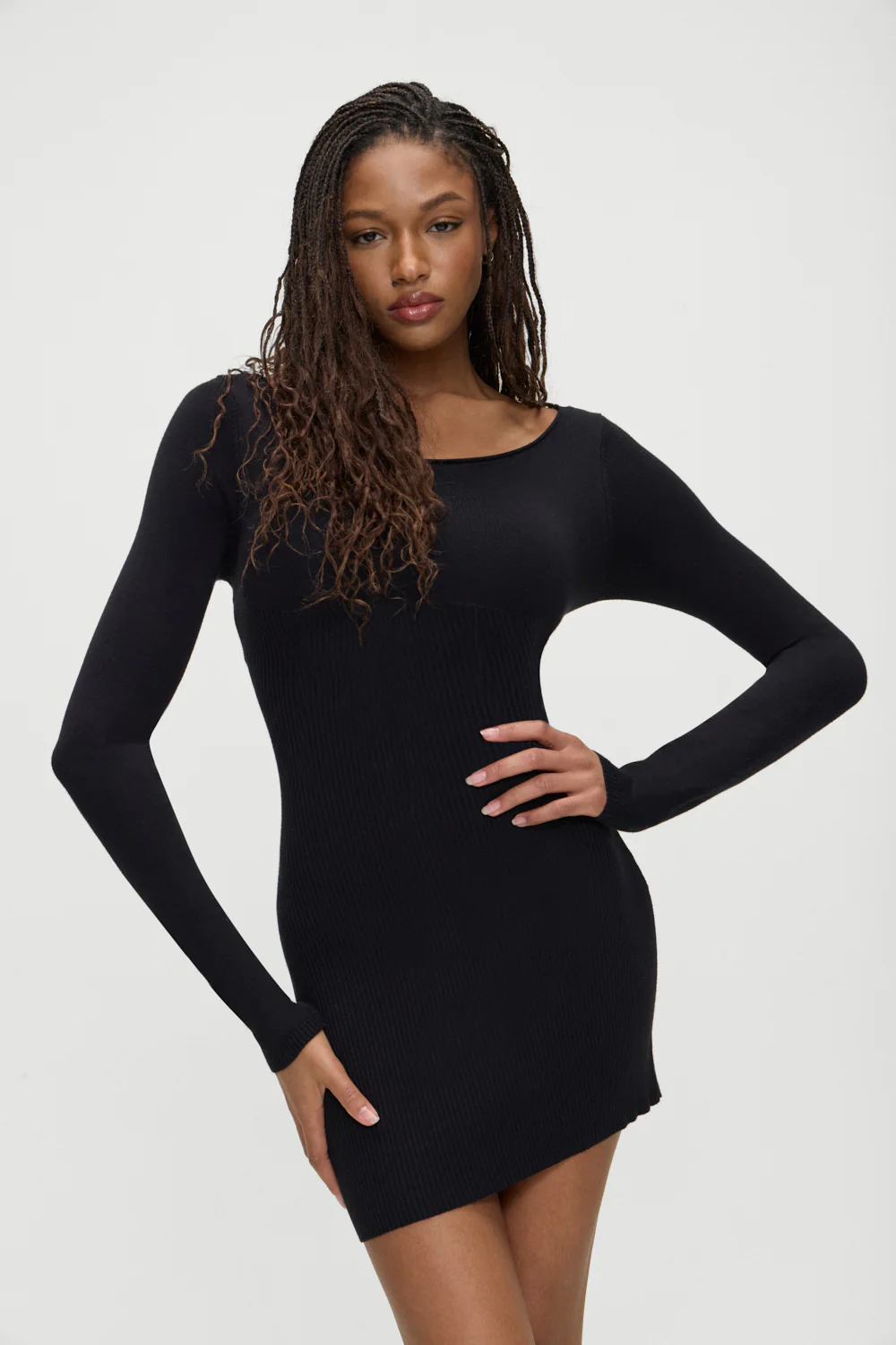 Luca Knit Mini Dress - Black - Image 3