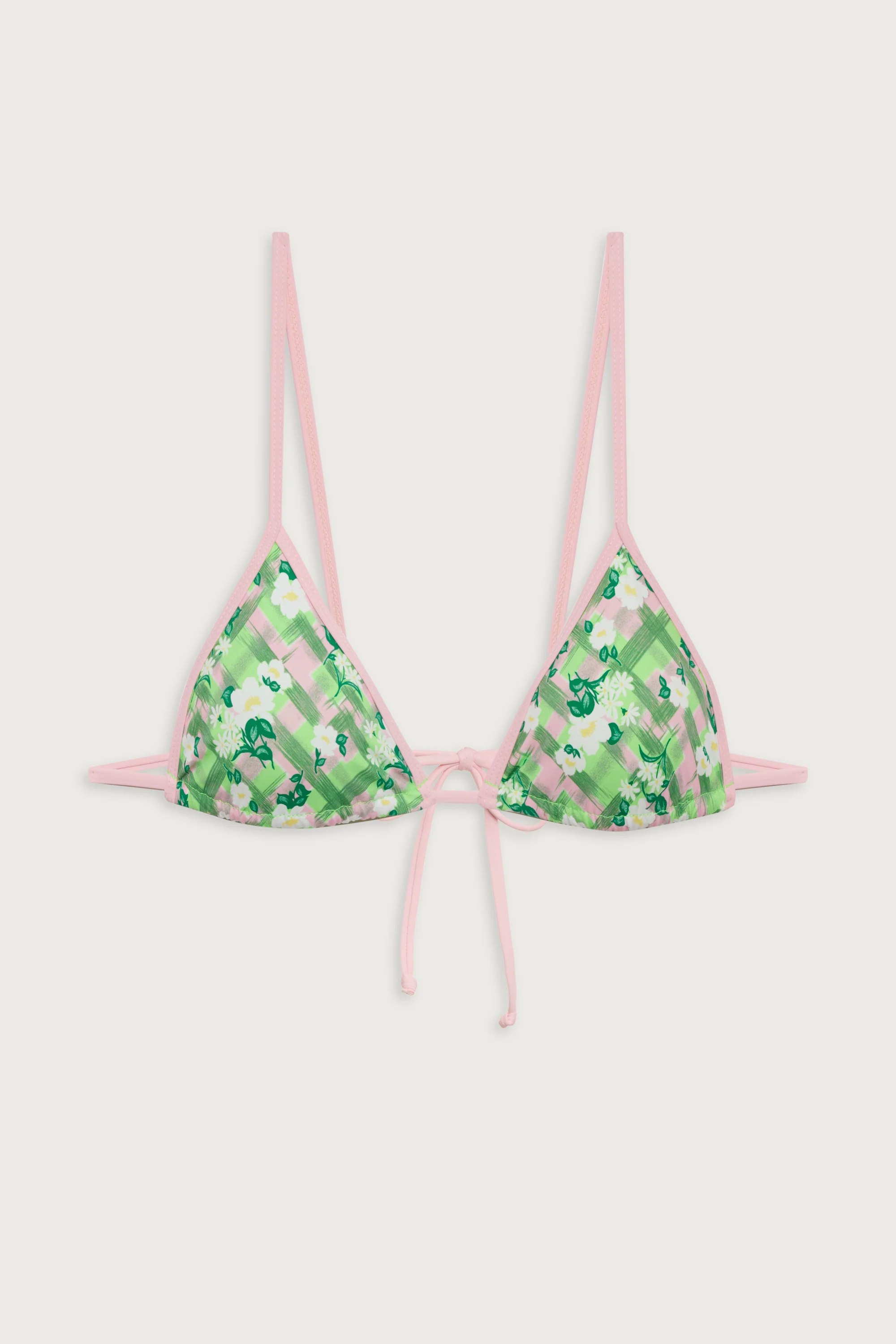 Lumia Plaid Triangle Bikini Top - Baby Daisy - Image 3