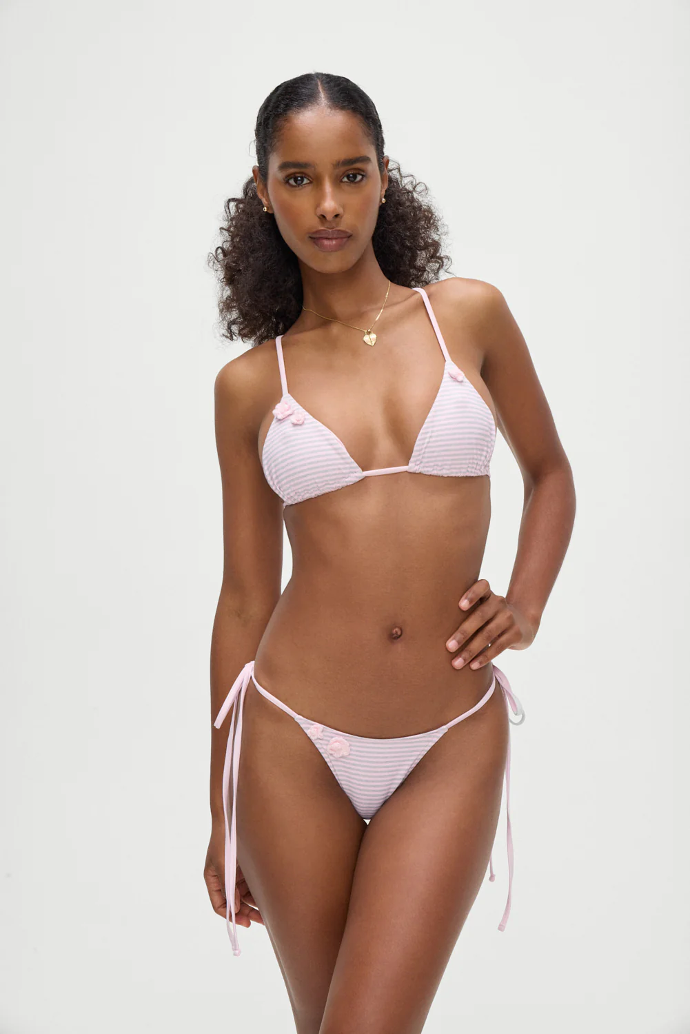 Lumia Triangle Bikini Top - Rosewater Stripe - Image 6