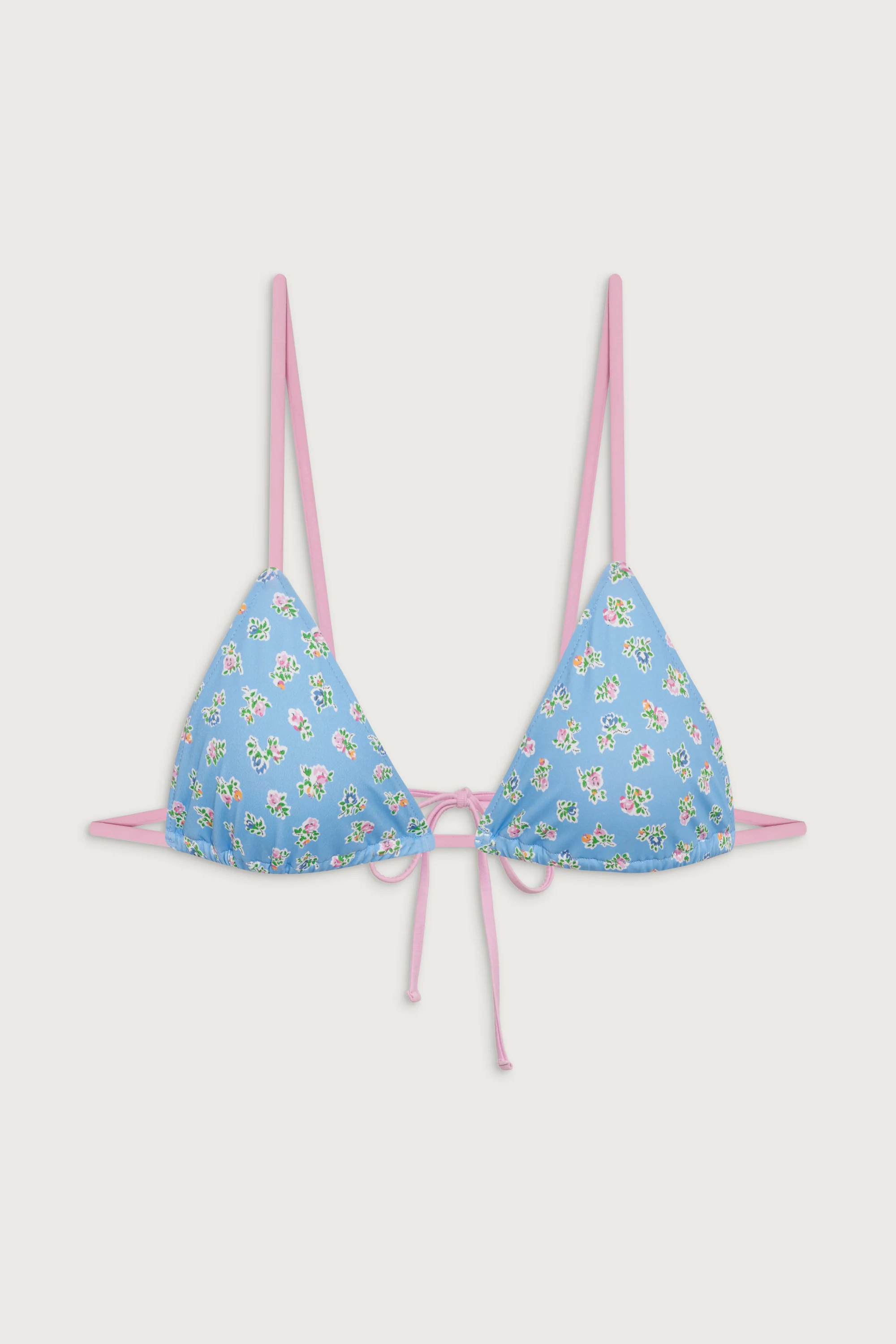 Lumia Triangle Floral Bikini Top - Blue Hawaii - Image 3