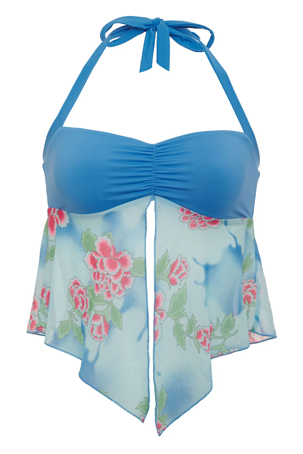 Luna Floral Halter Top - Blue Daiquiri - Image 6