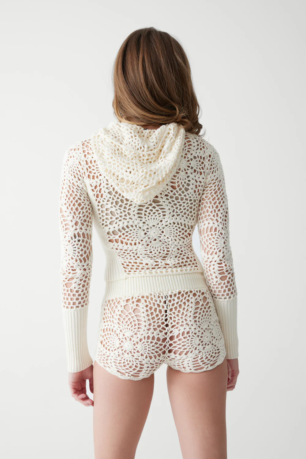 Lyla Crochet Mini Short - White - Image 2