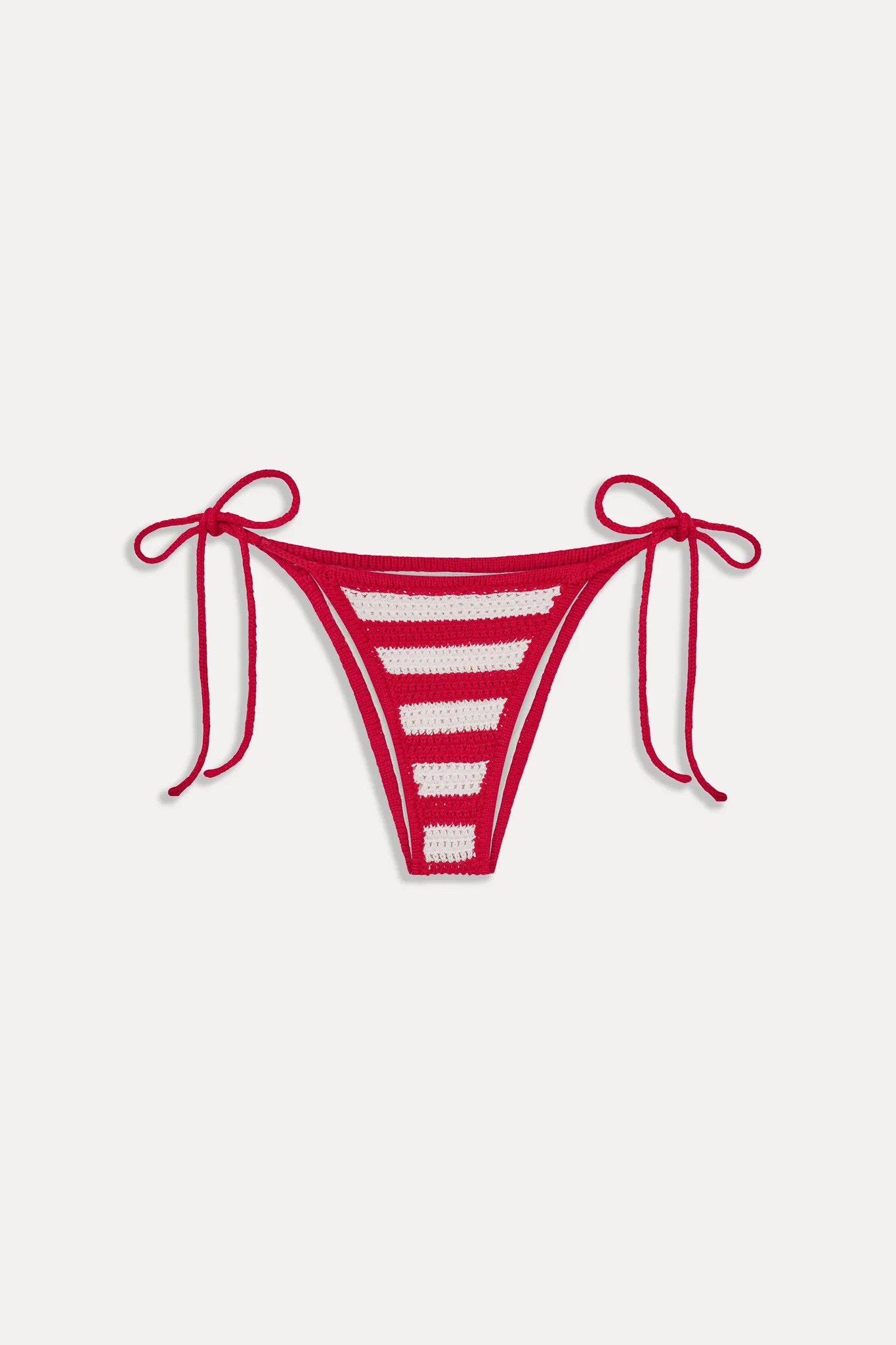 Mackenzie Cheeky Crochet Bikini Bottom - Red Ribbon - Image 3