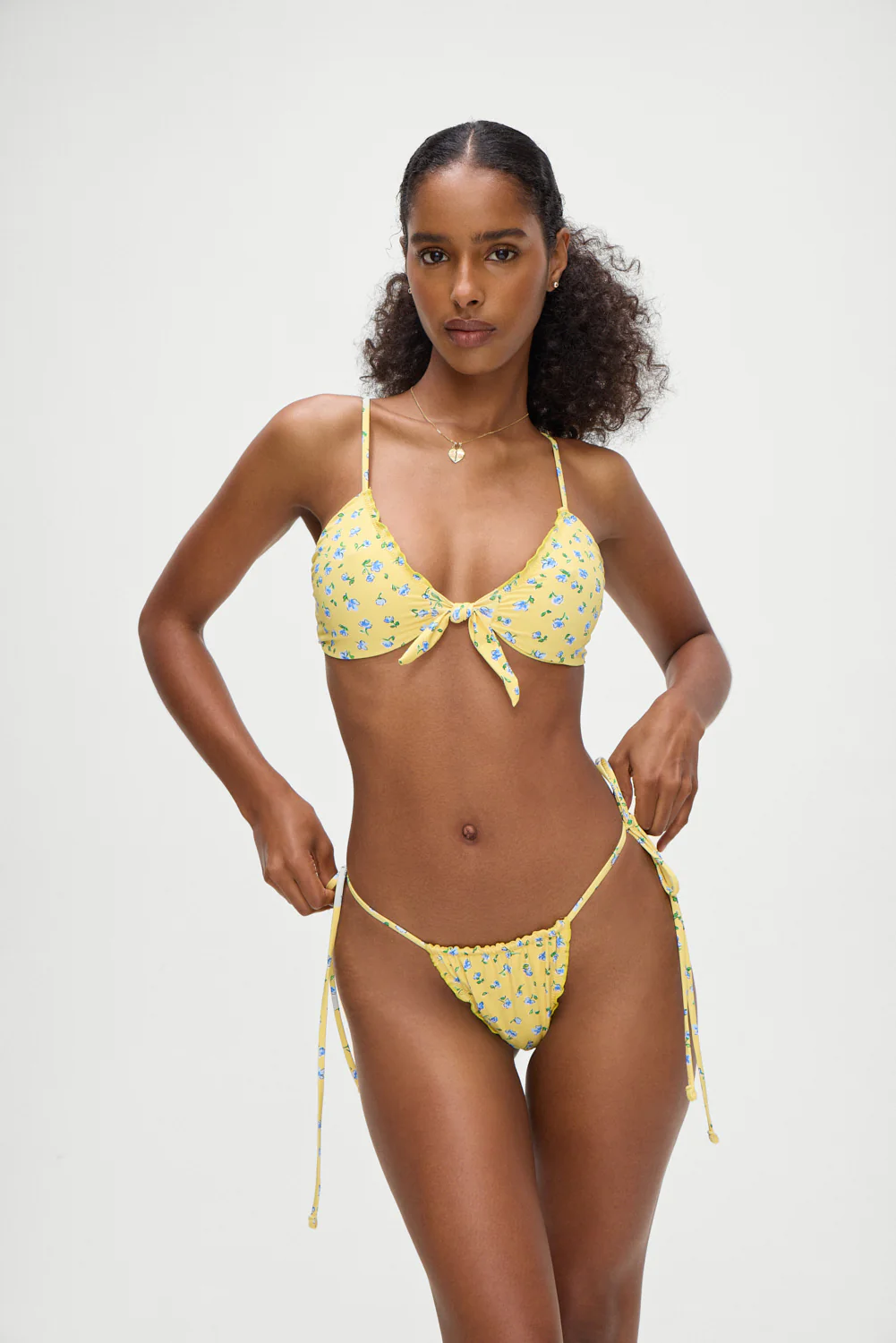 Maison Floral Skimpy Bikini Top - Sky Blossom - Image 2