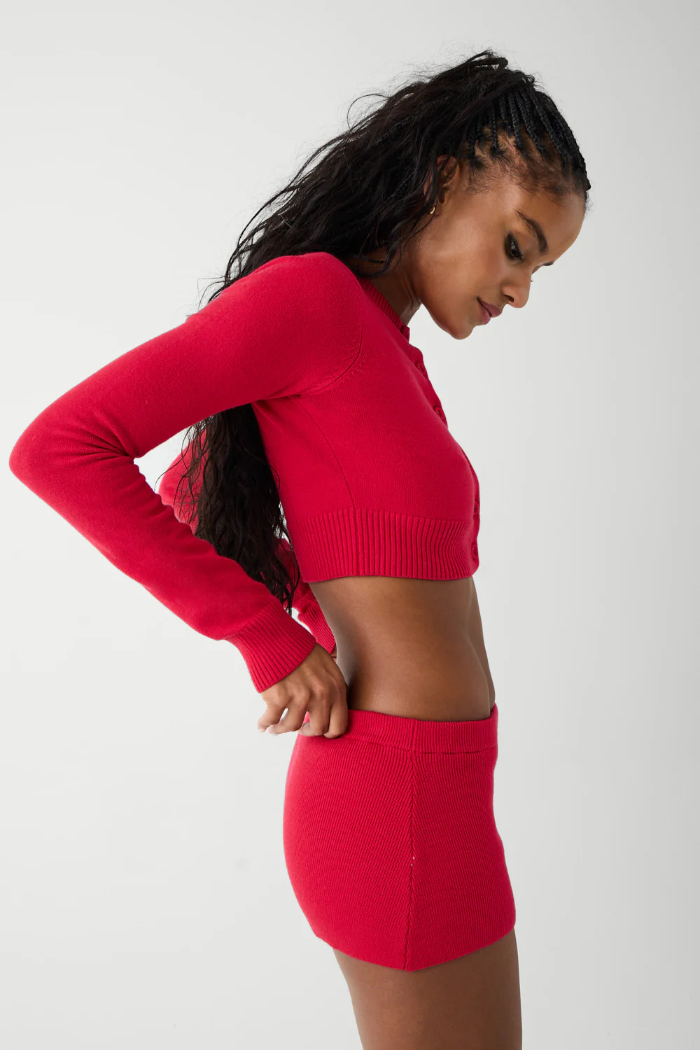 Marialla Cloud Knit Mini Skort - Burning Love - Image 5