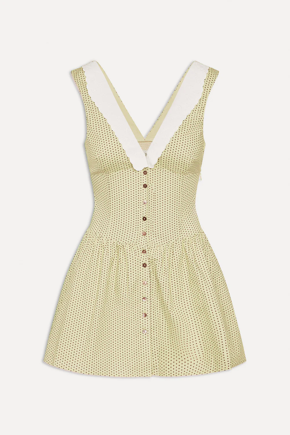Marley Cotton Mini Dress - Lemon Dot - Image 3