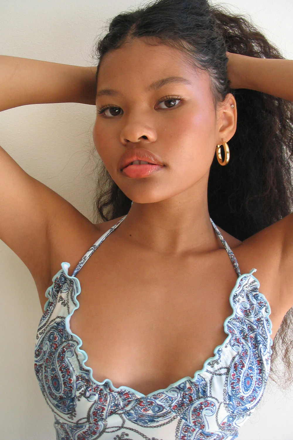 Marlowe Shine Halter Bikini Top - Paradiso Paisley - Image 5