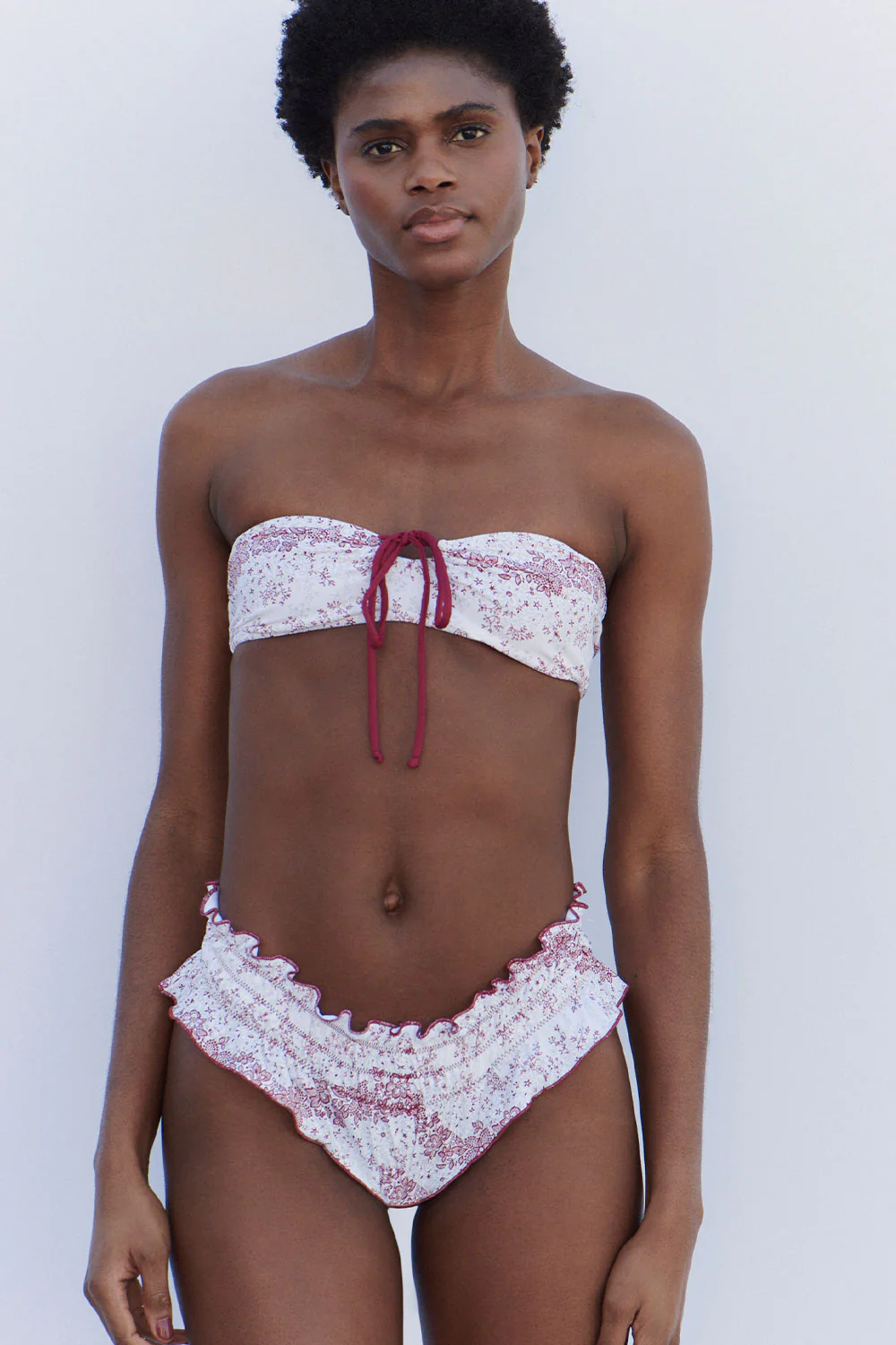 Meredith Floral Bandeau Bikini Top - Bisous Lace - Image 2