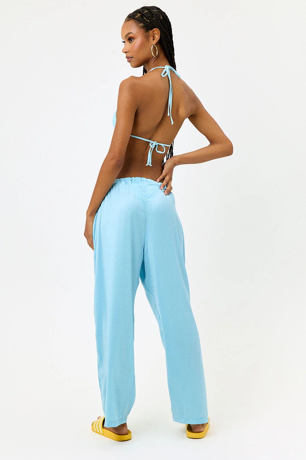 Michelle Low Rise Wide Leg Pants - Baby Blue - Image 3