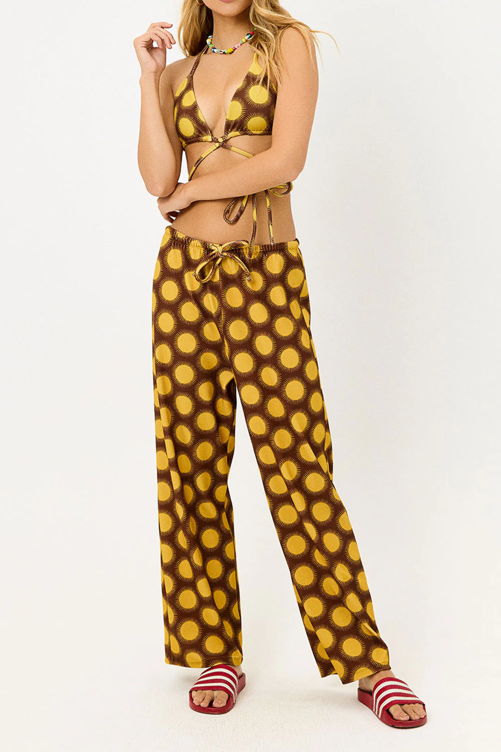 Michelle Low Rise Wide Leg Pants - Golden - Image 3