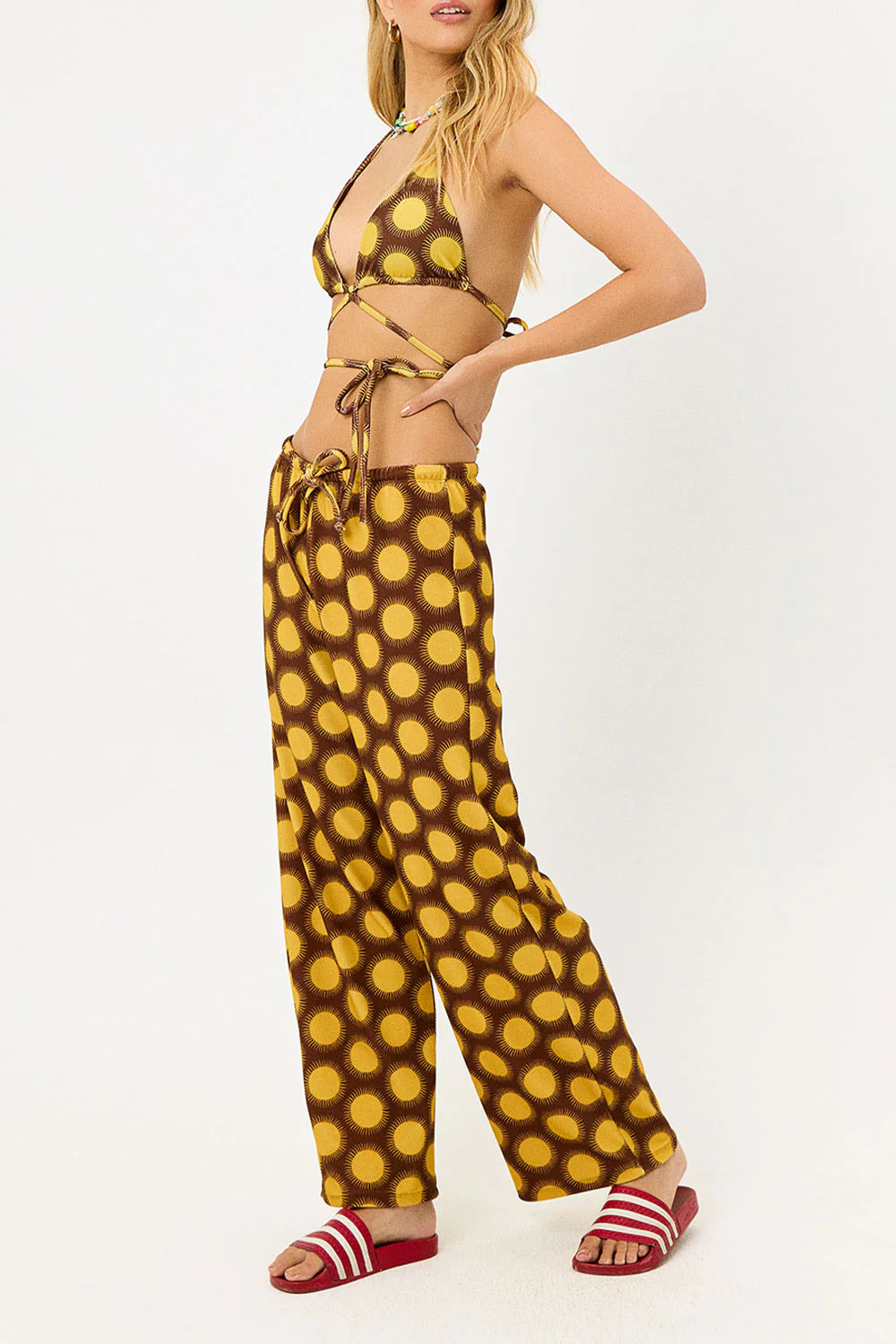 Michelle Low Rise Wide Leg Pants - Golden - Image 4