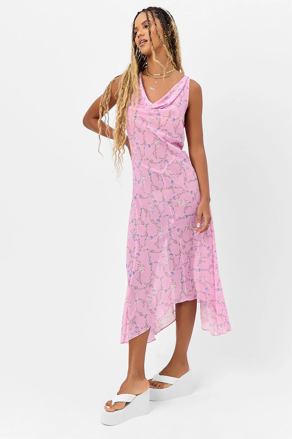 Molly Floral Chiffon Dress - Fairytale - Image 4